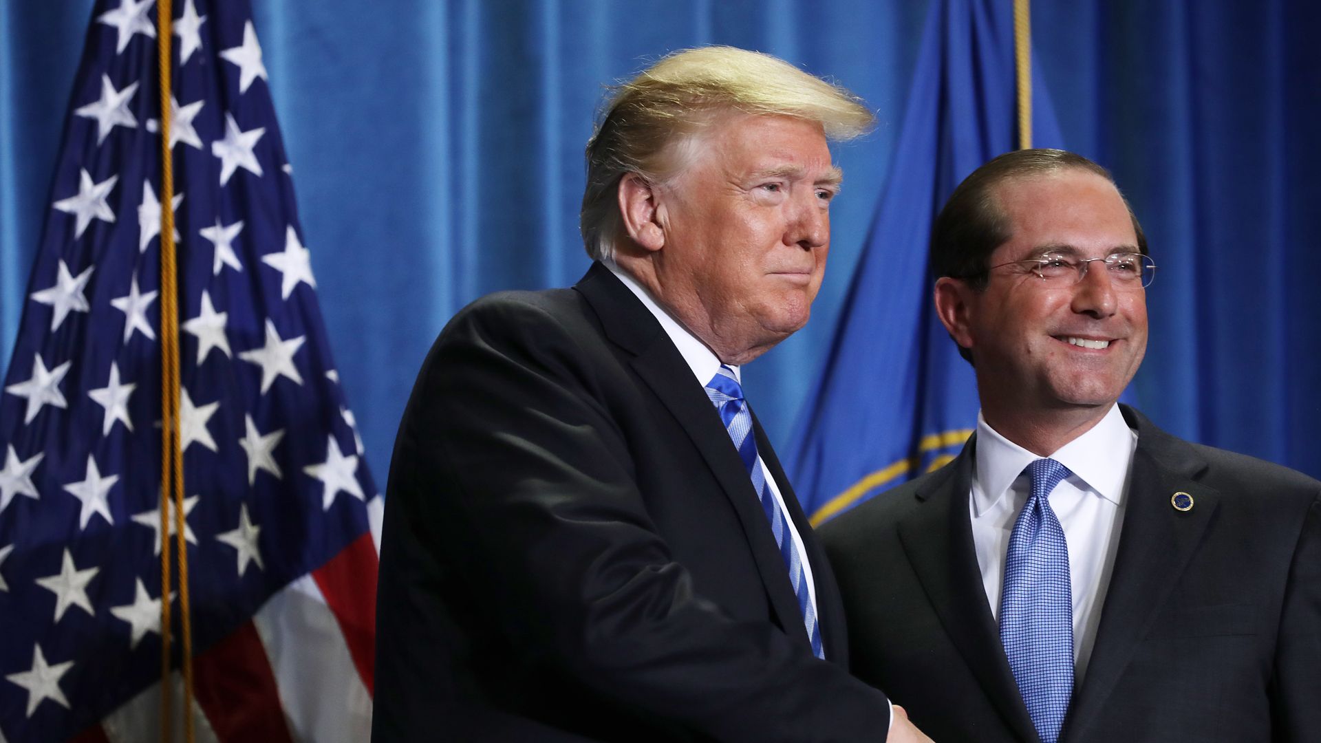 President Donald Trump and HHS Sec. Alex Azar