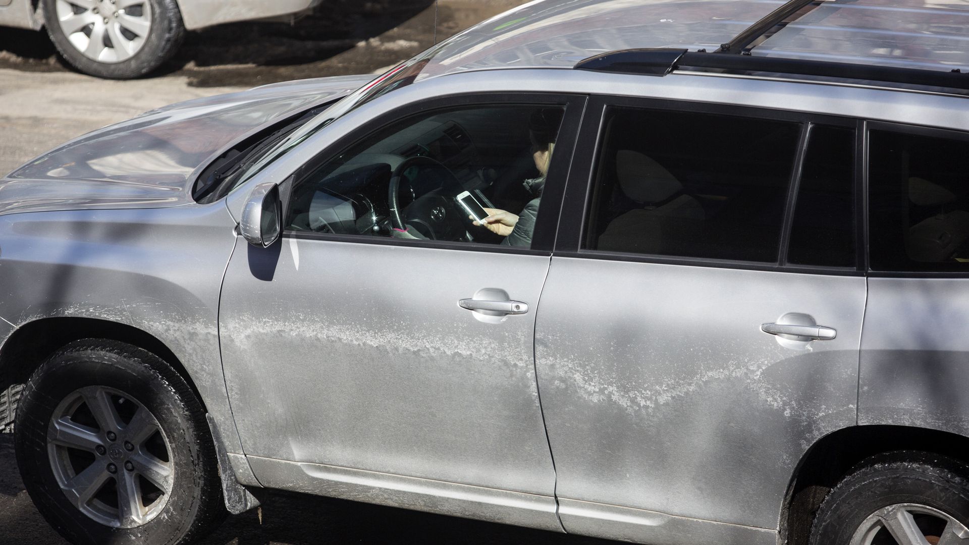Photo of a driver texting