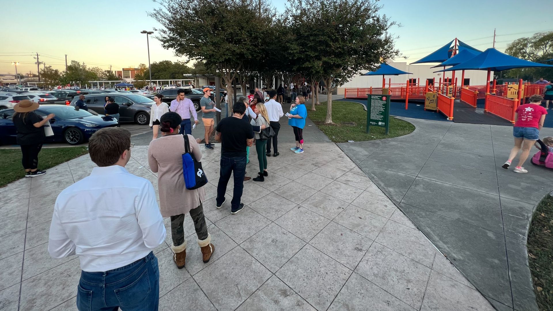 People stand in line to vote at the West Gray Multiservice center 