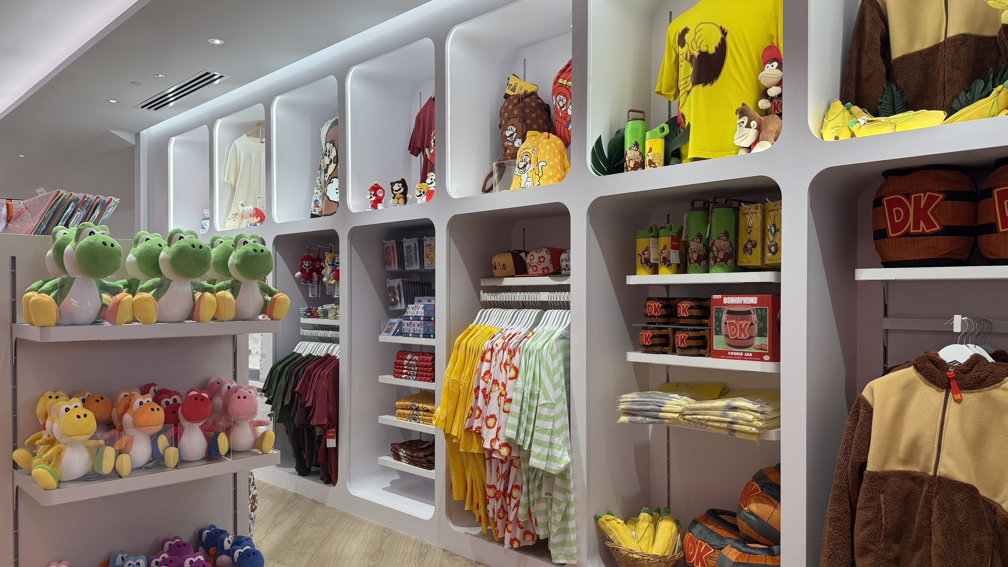 The upper floor of Nintendo San Francisco features classic game merch. Photo: Claire Reilly/Axios