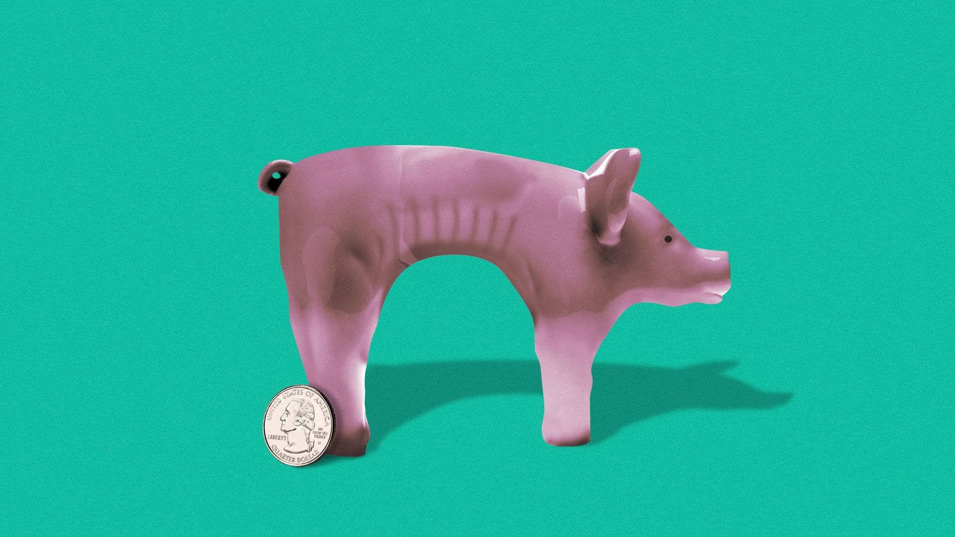 Illustration of an emaciated piggy bank
