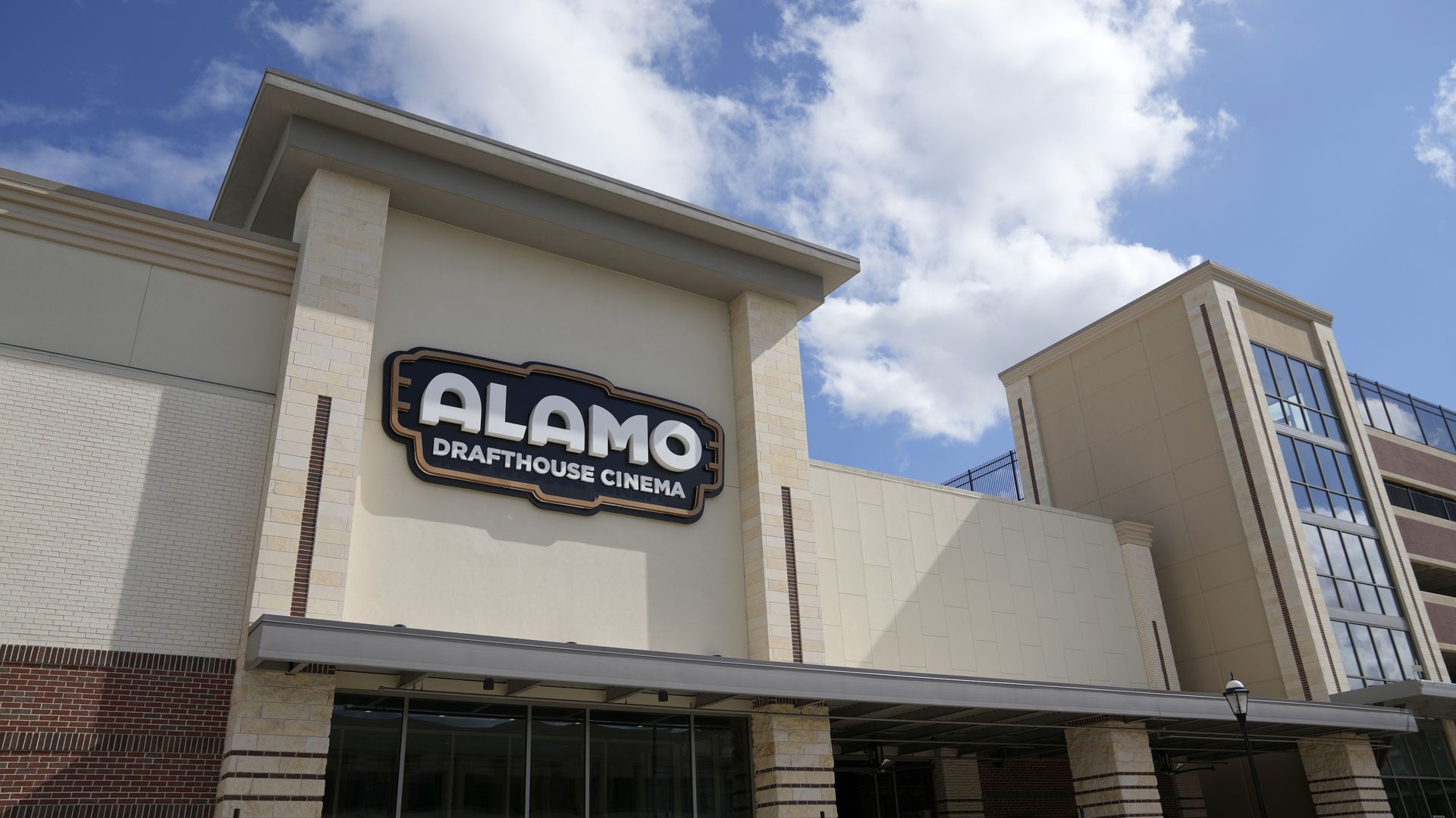 The exterior of an alamo drafthouse movie theater