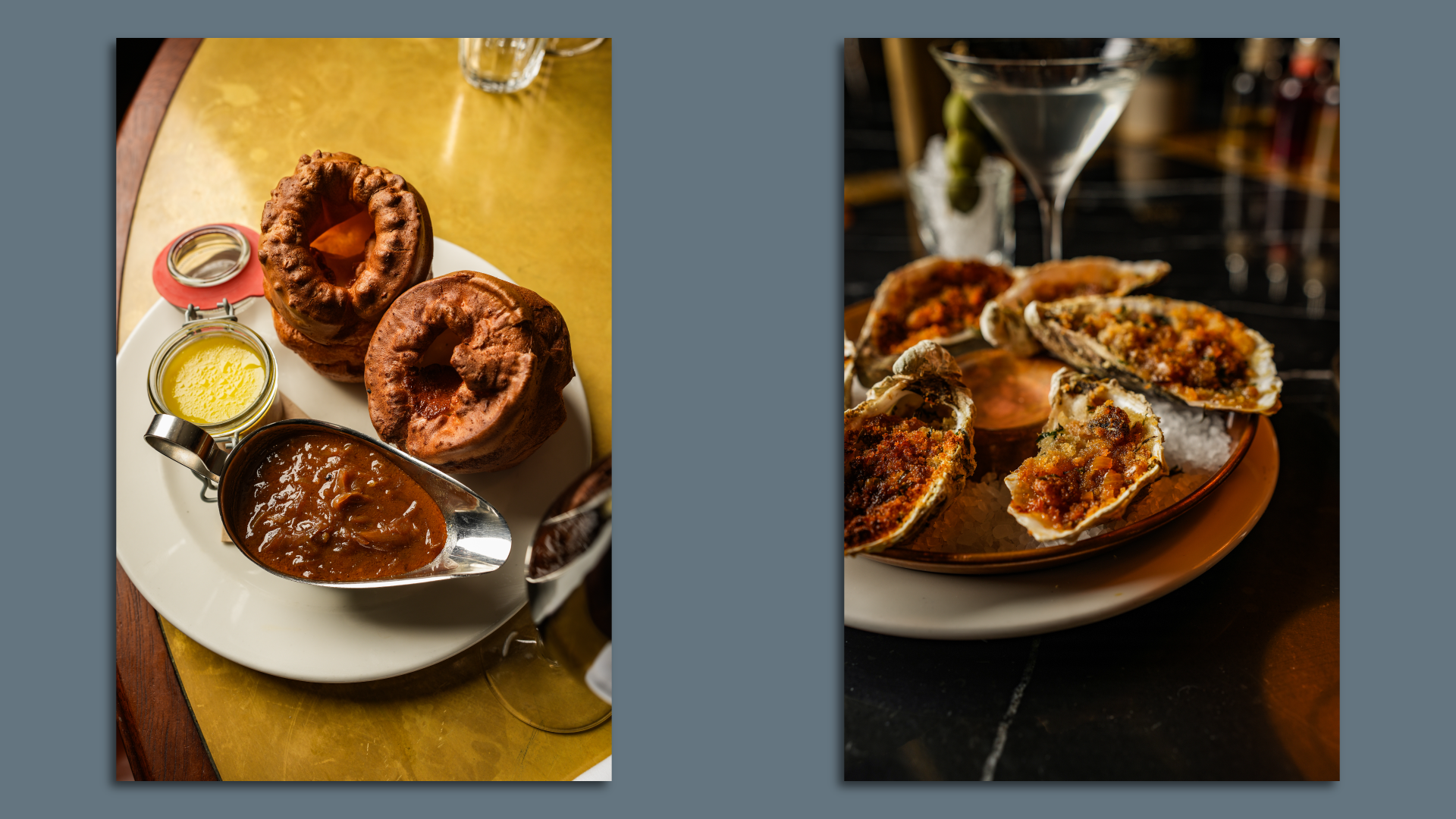 gravy and yorkshire puddings and oysters