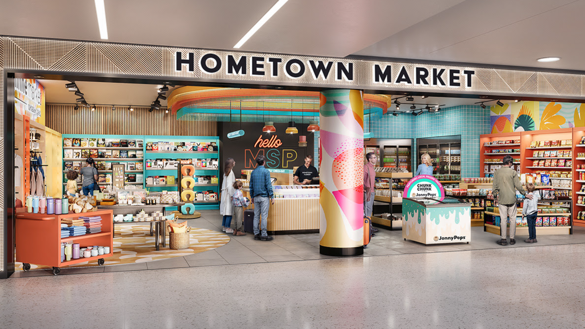 A rendering of hometown market