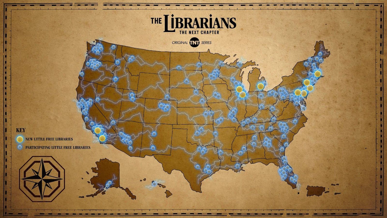 A map of little free libraries across the country