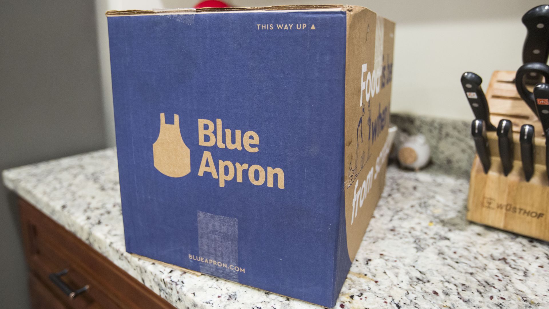 A Blue Apron box. Photo: Scott Eisen/Getty Images
