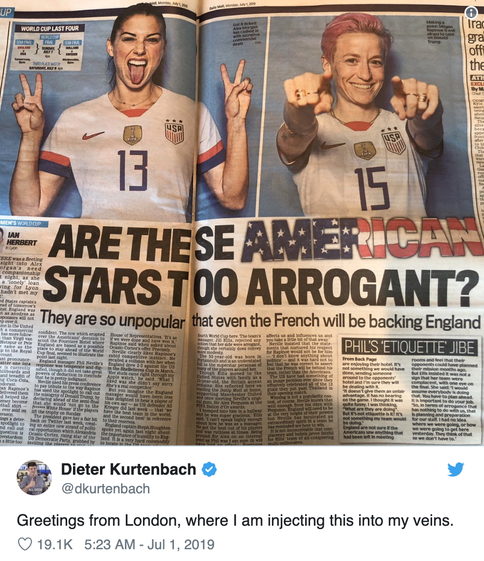 Screenshot of British paper