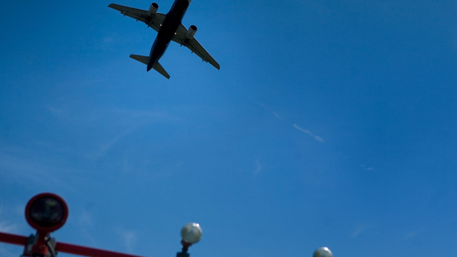 An airplane takes off from Reagan National Airport