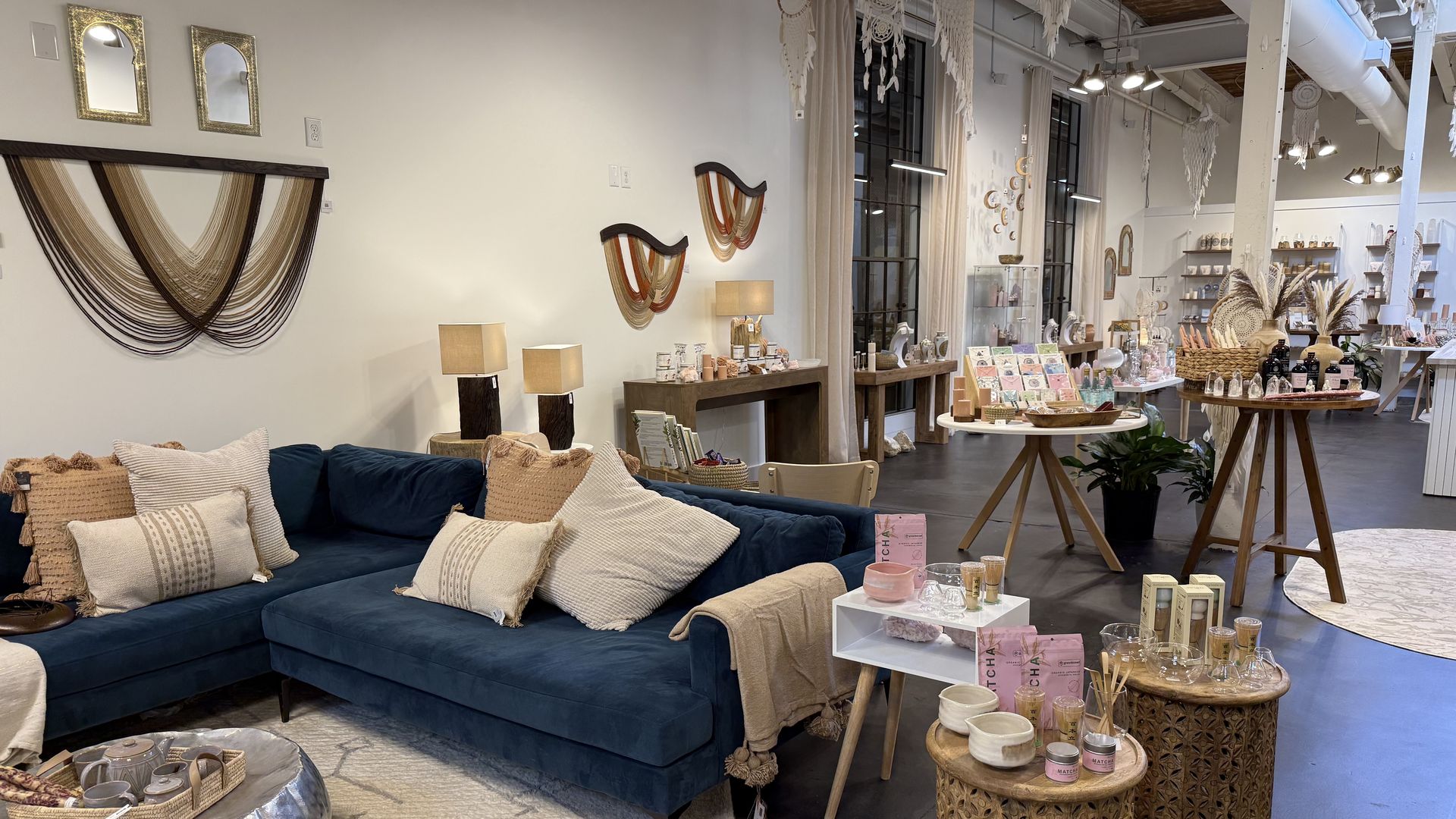 You'll find Nestmark on your left and before Not Just Coffee if you enter Atherton Mills by the ramp beside Savory Spice. Photo: McKenzie Rankin/Axios