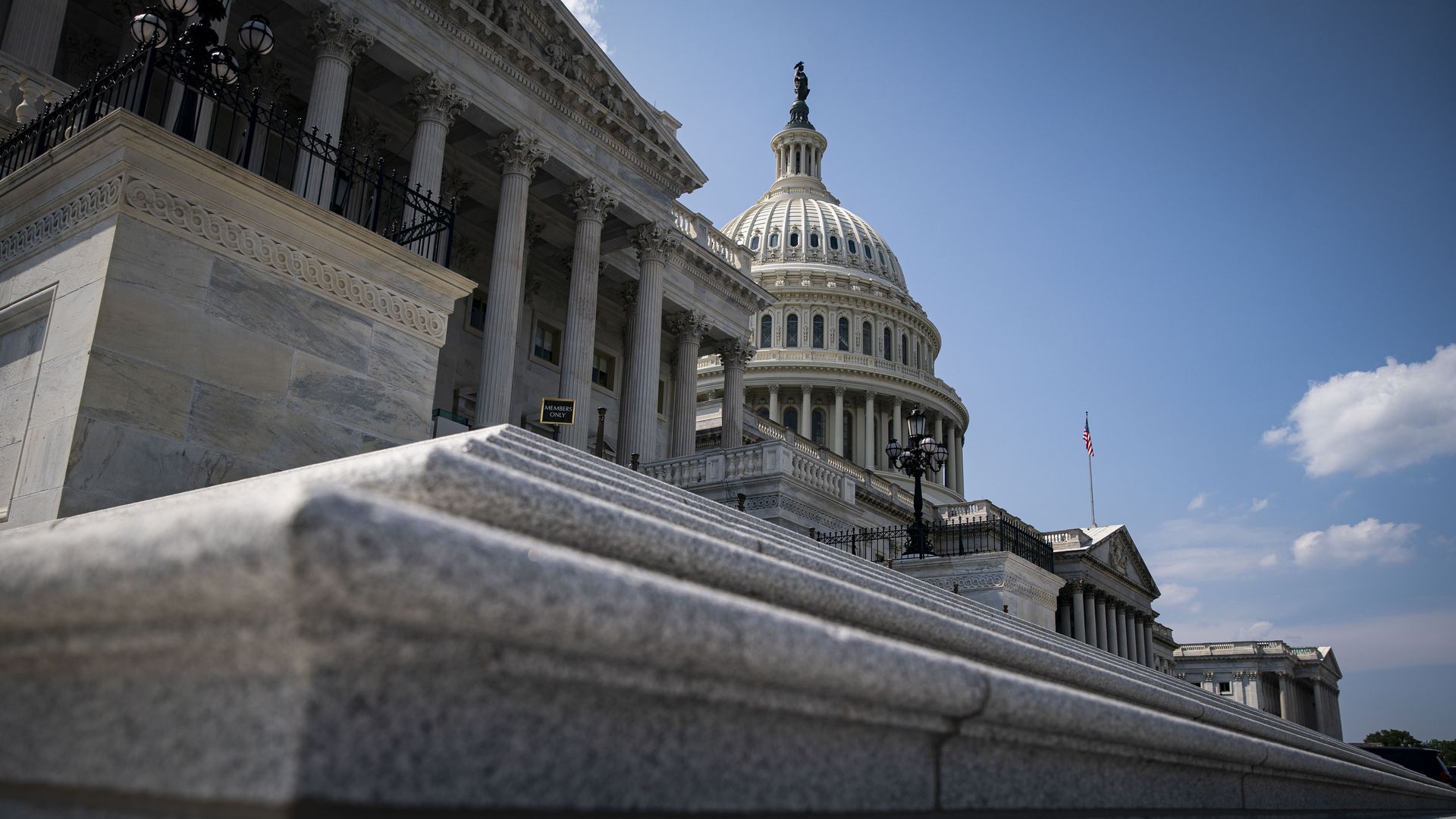 The steps to the U.S. House are seen against a backdrop of the Capitol Dome.