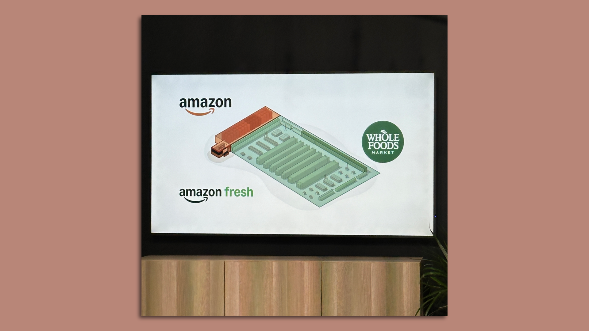 A store floorplan with an Amazon logo.