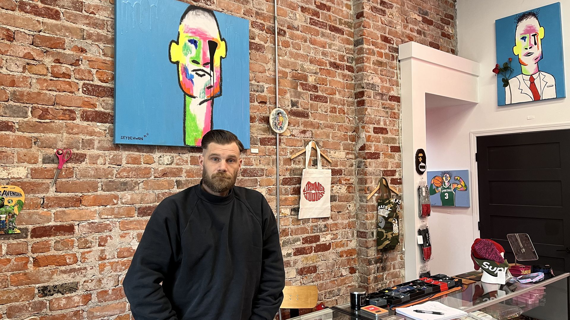 Michael Dedenbach of Detroit Clothing Circle. Photo: Joe Guillen/Axios