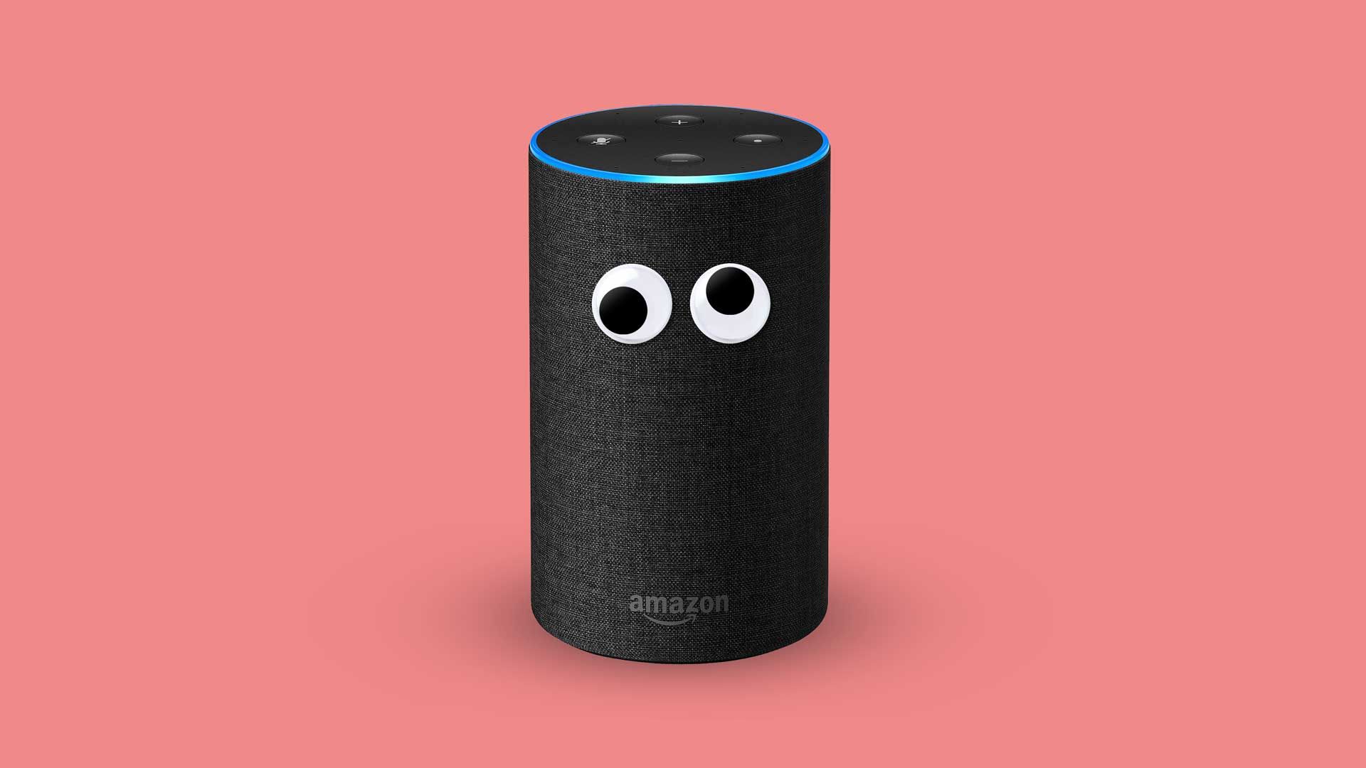 Alexa with googly eyes