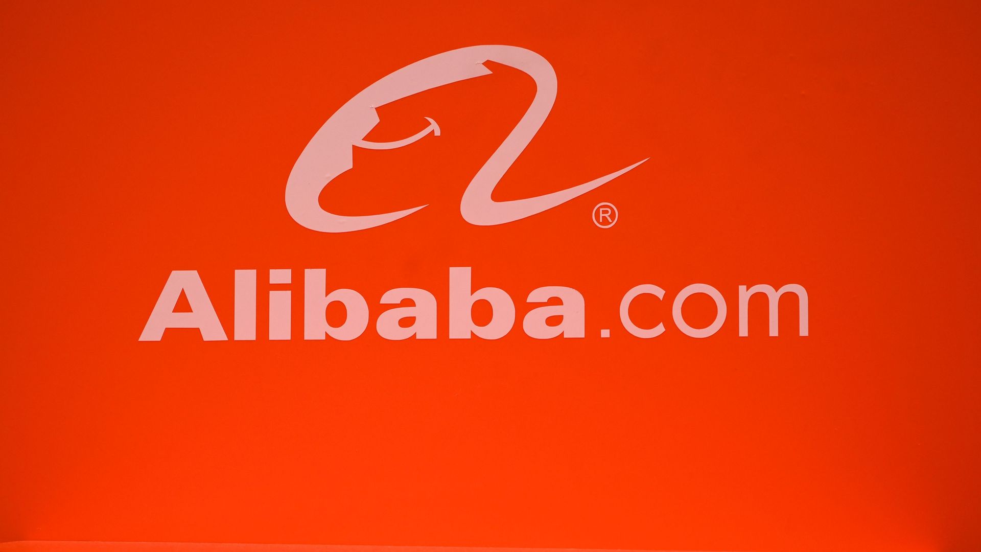 The Alibaba logo at a consumer electronics show in Las Vegas in 2019.