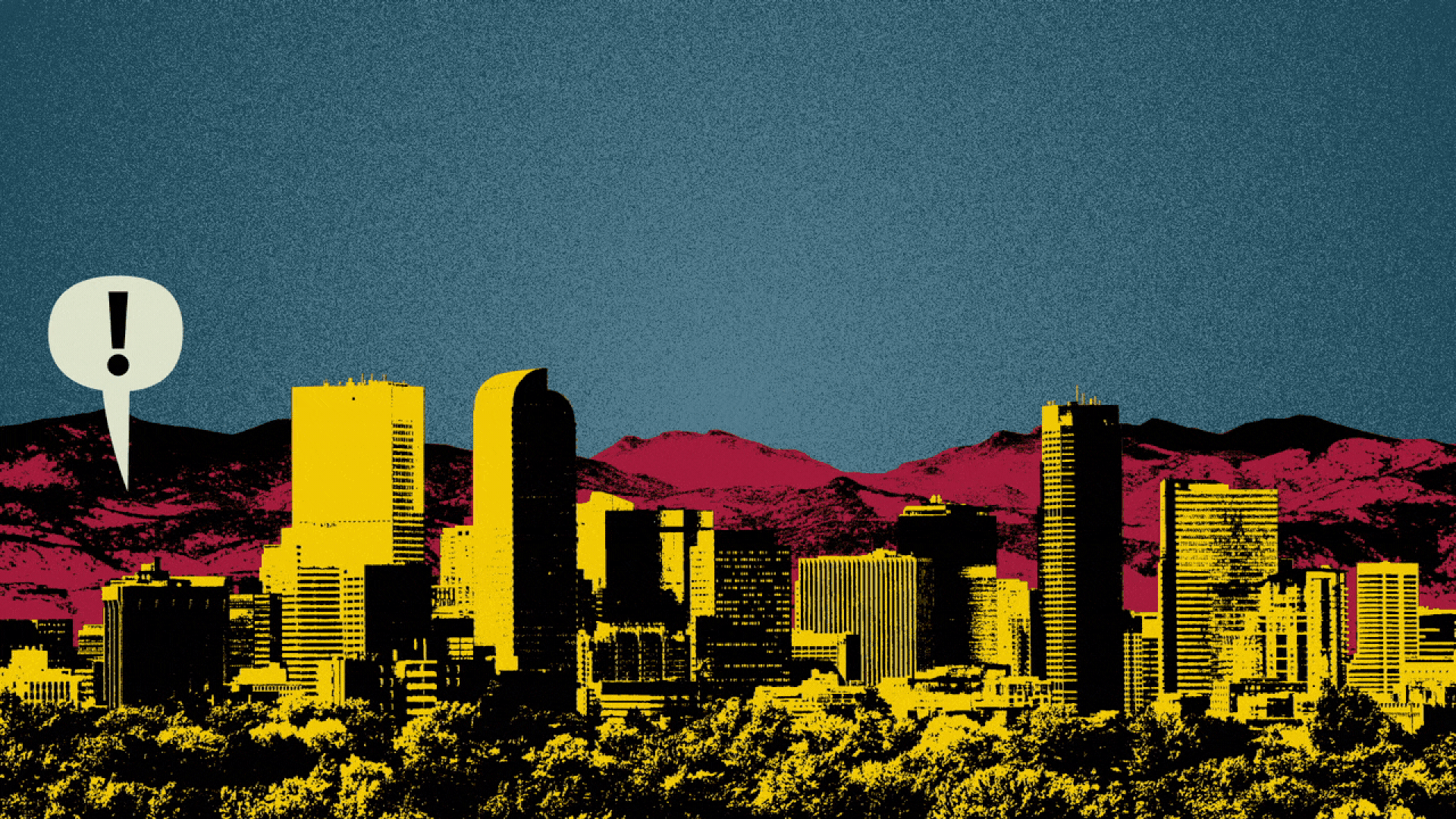 Illustration of Denver skyline.