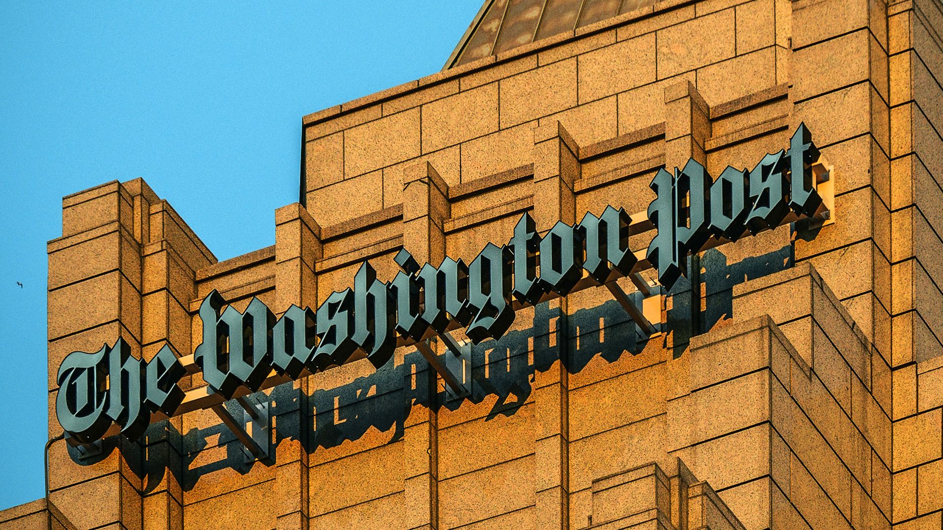 Picture of the Washington Post logo on their building