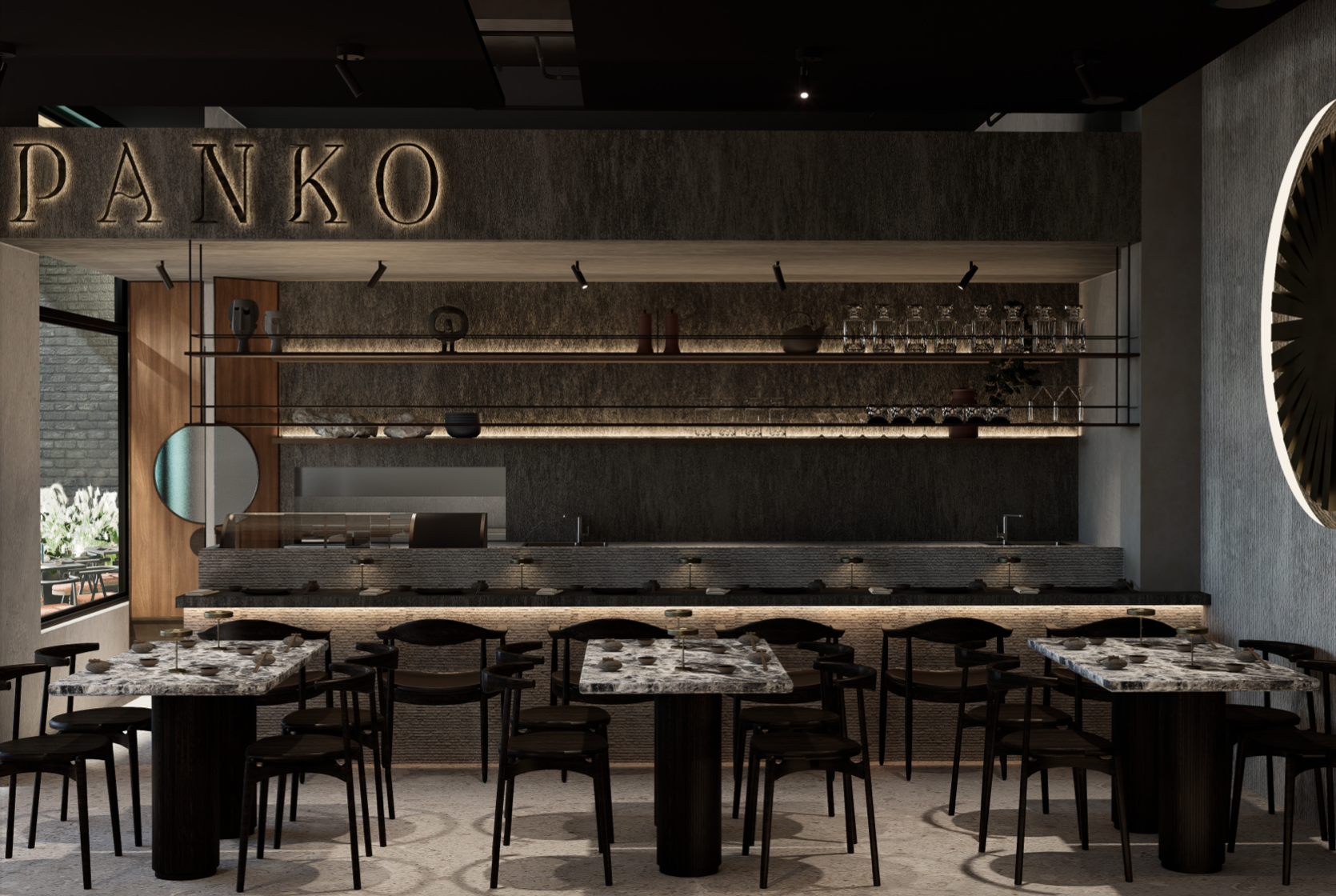 rendering of inside of restaurant