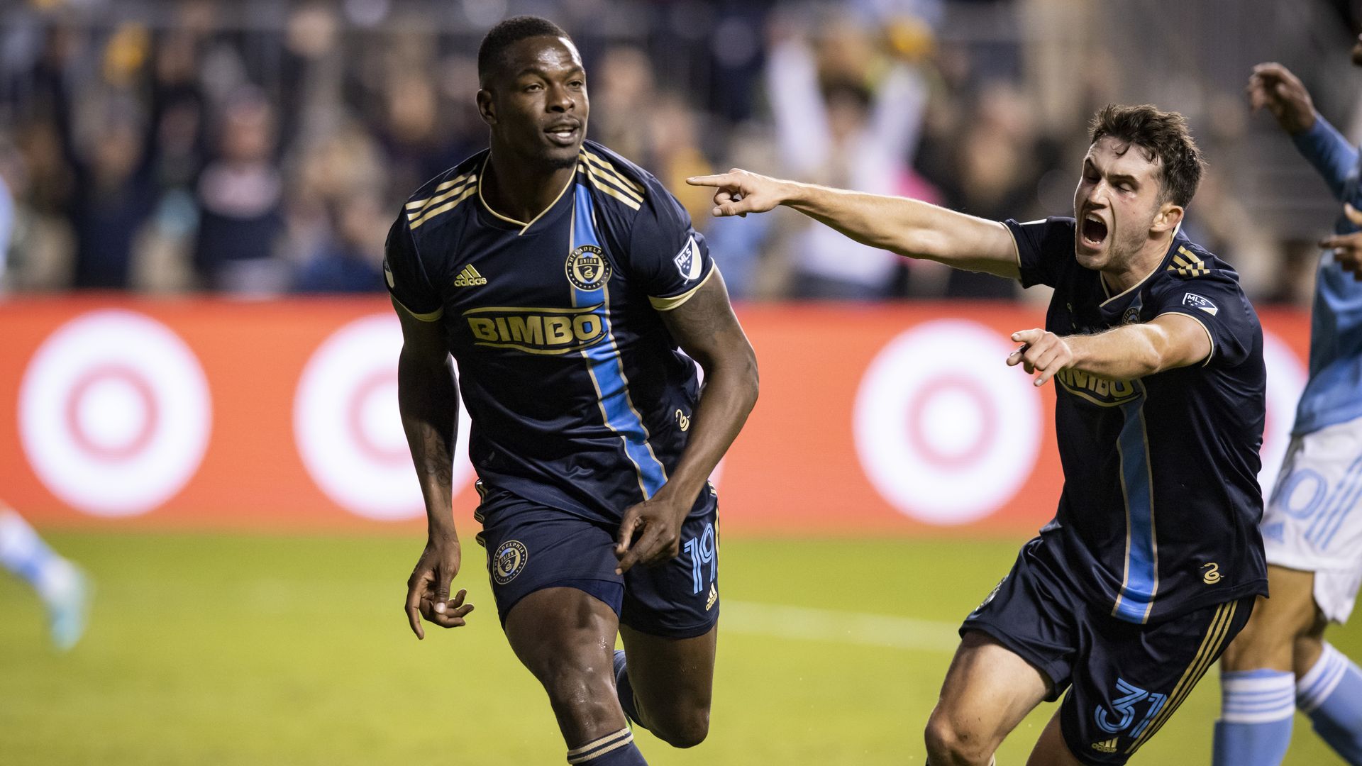 Cory Burke of Philadelphia Union celebrates his goal