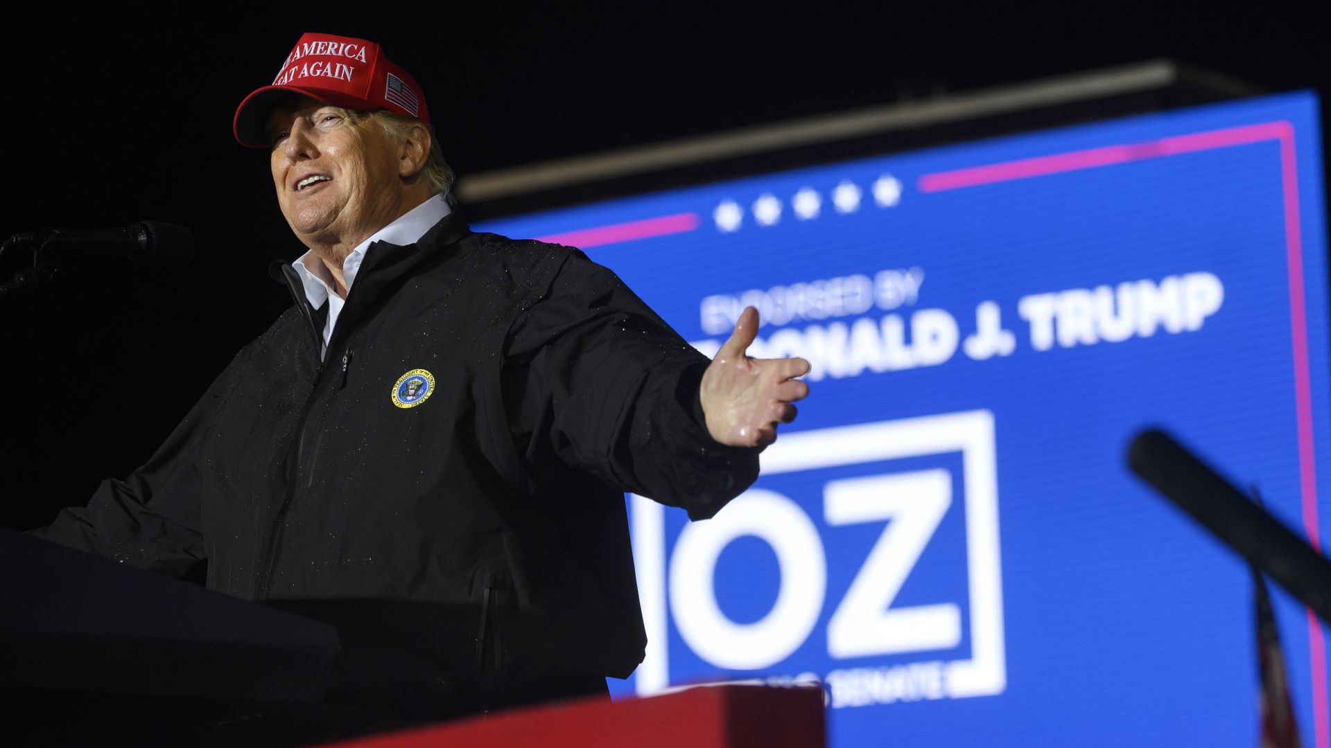 Former President Trump speaking at a rally in Greensburg, Pennsylvania, on May 6.