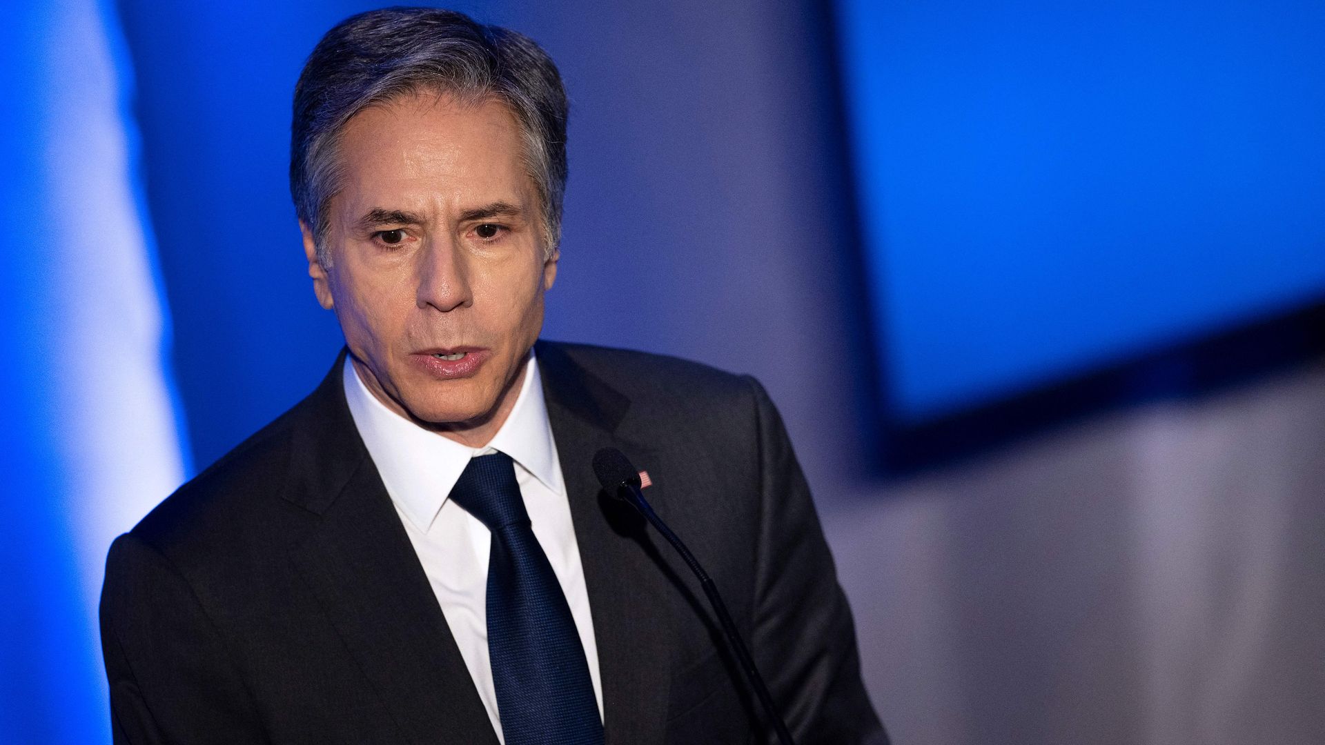 Secretary of State Anthony Blinken speaking at a summit on July 13 in Washington, D.C.