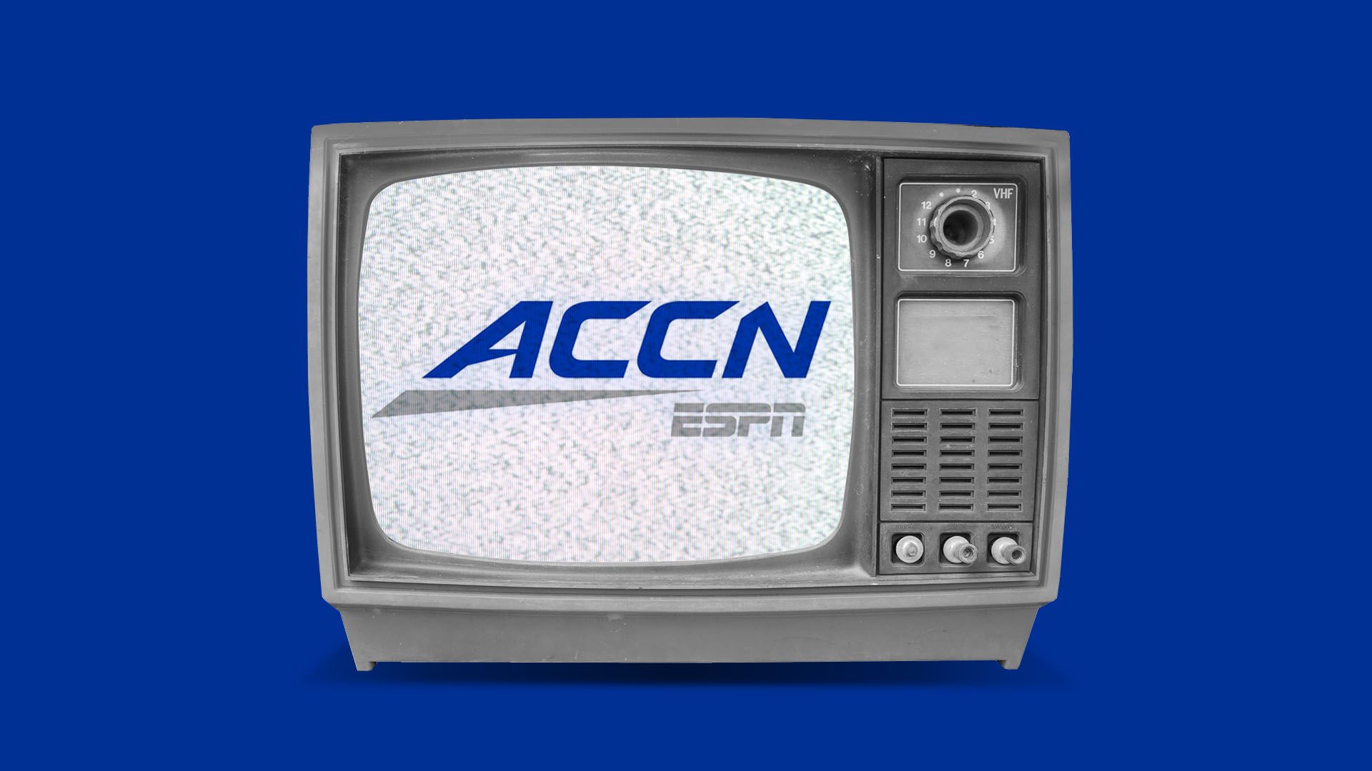 Illustration of the ACCN logo on a television set