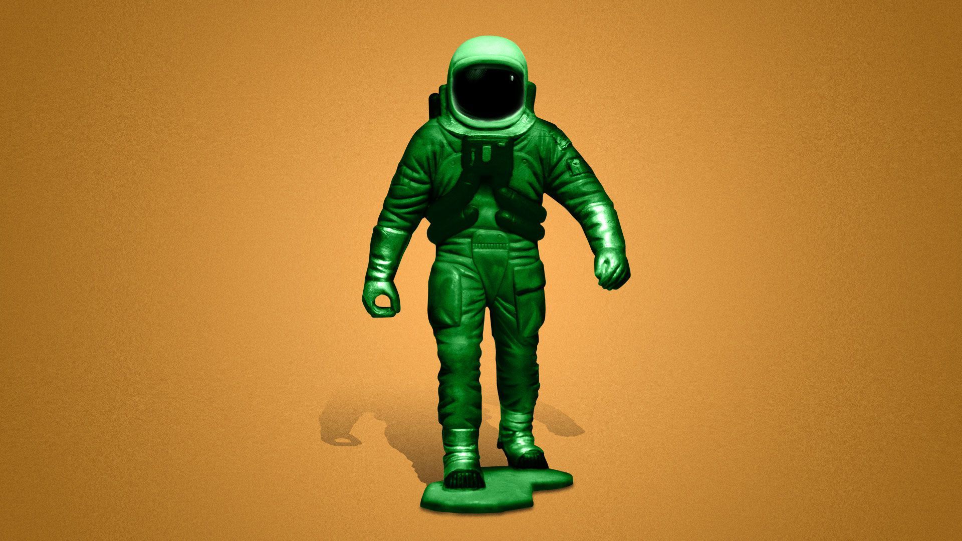 Illustration of an astronaut as a plastic army toy