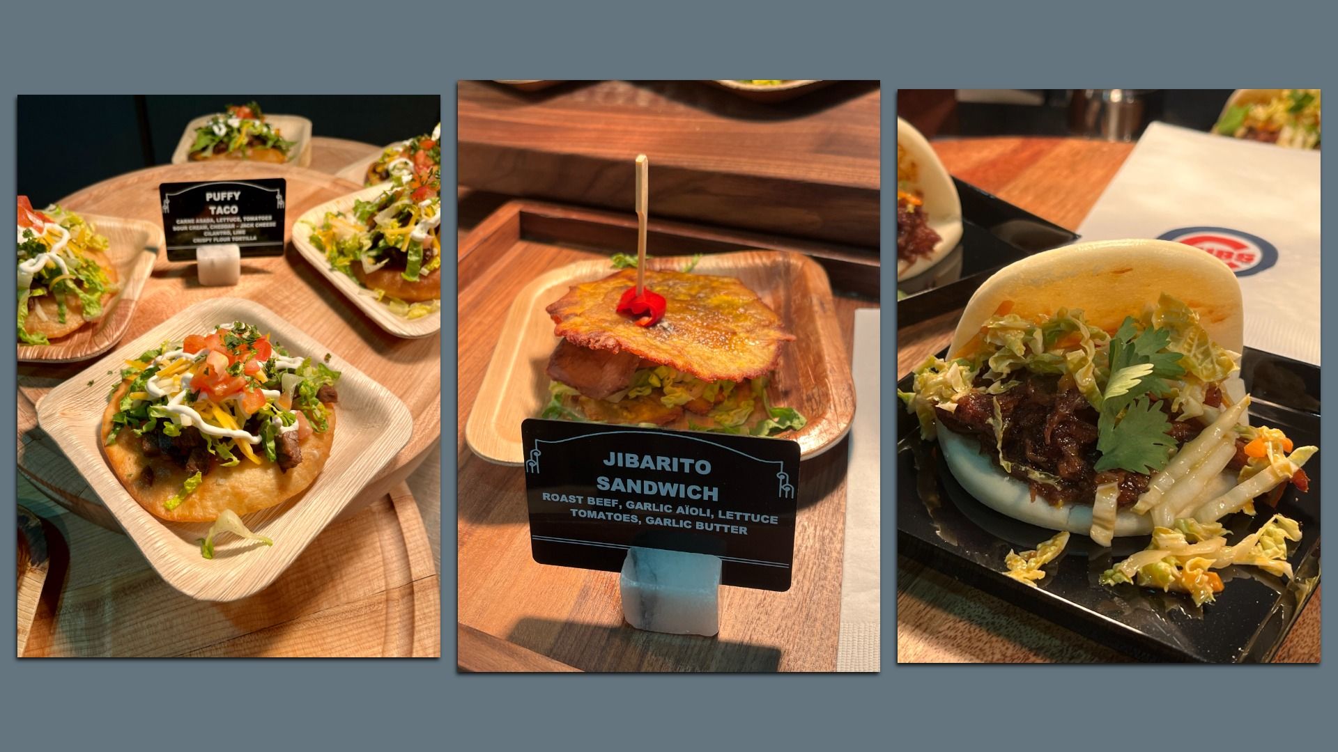 three foods in a triptych 