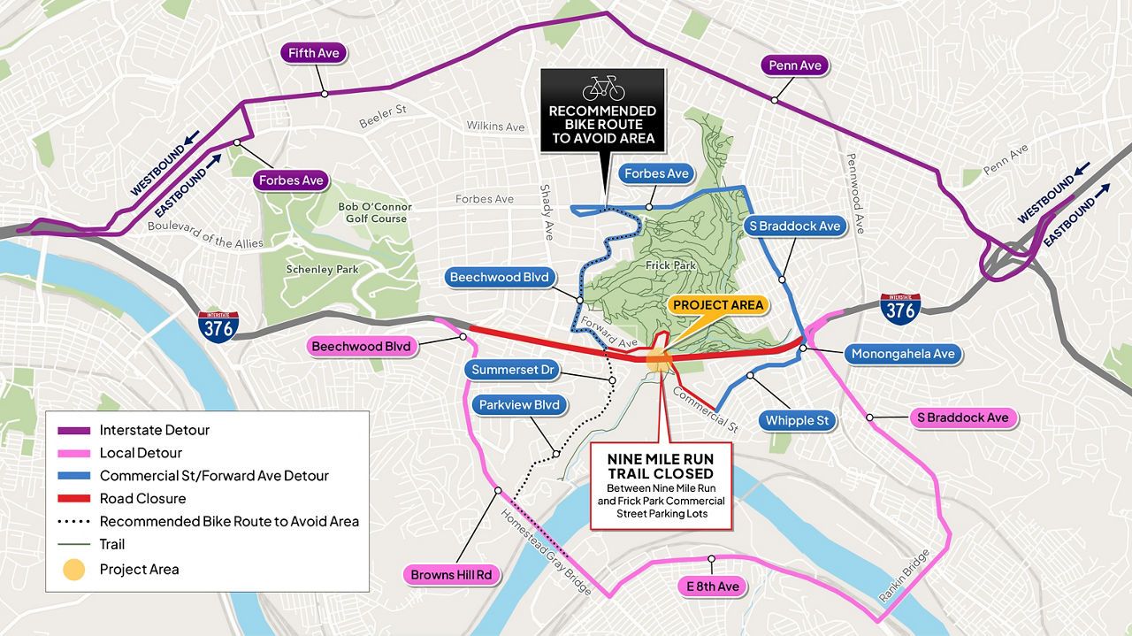 Take these detours from July 10 to Aug. 3. Image: Courtesy of PennDOT