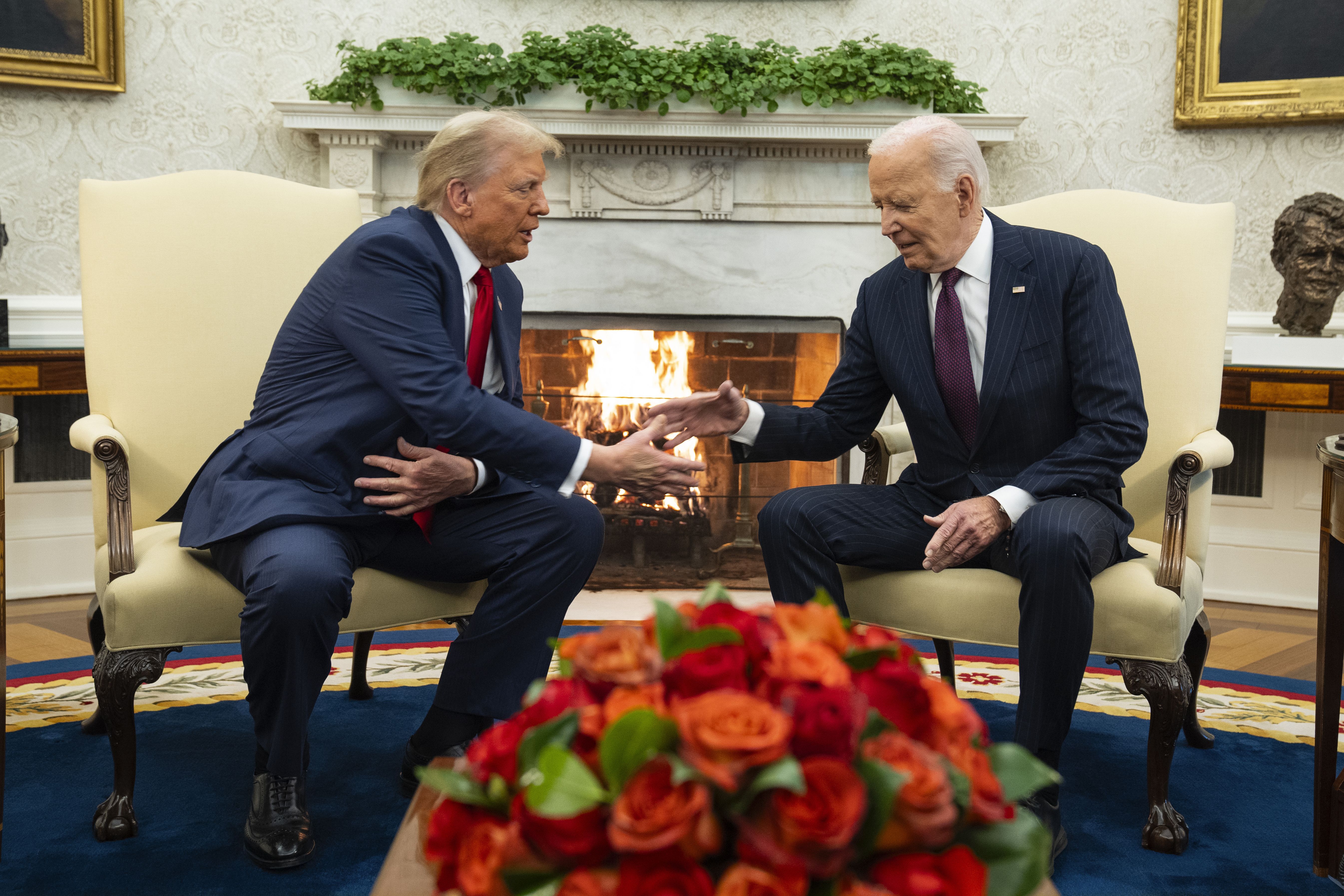 President-elect Trump and President Biden meet in the Oval Office yesterday. 