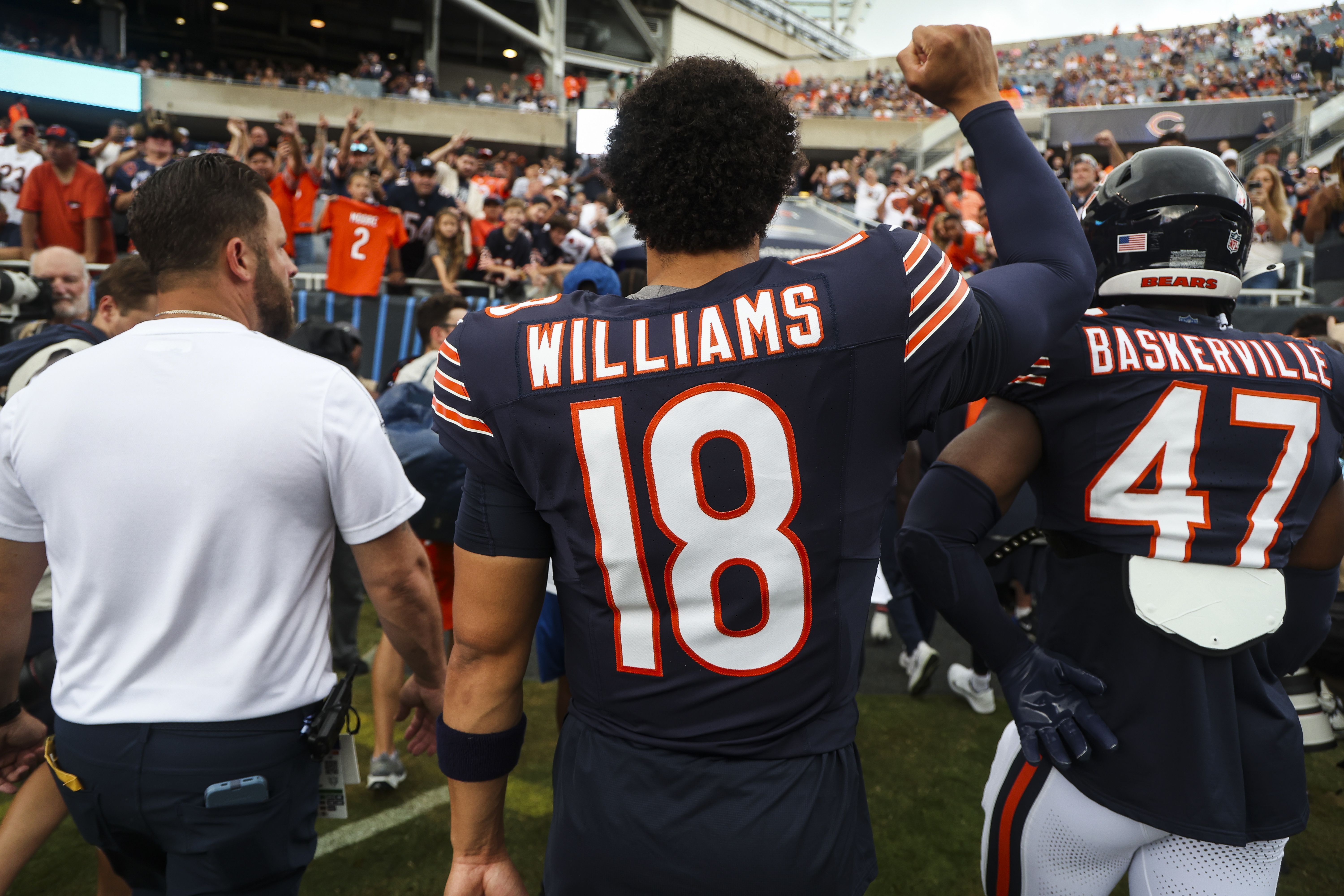 Photo of a player walking off the field 