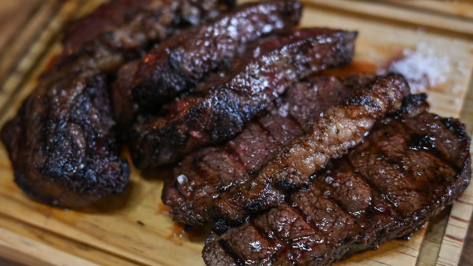 Steaks cooking
