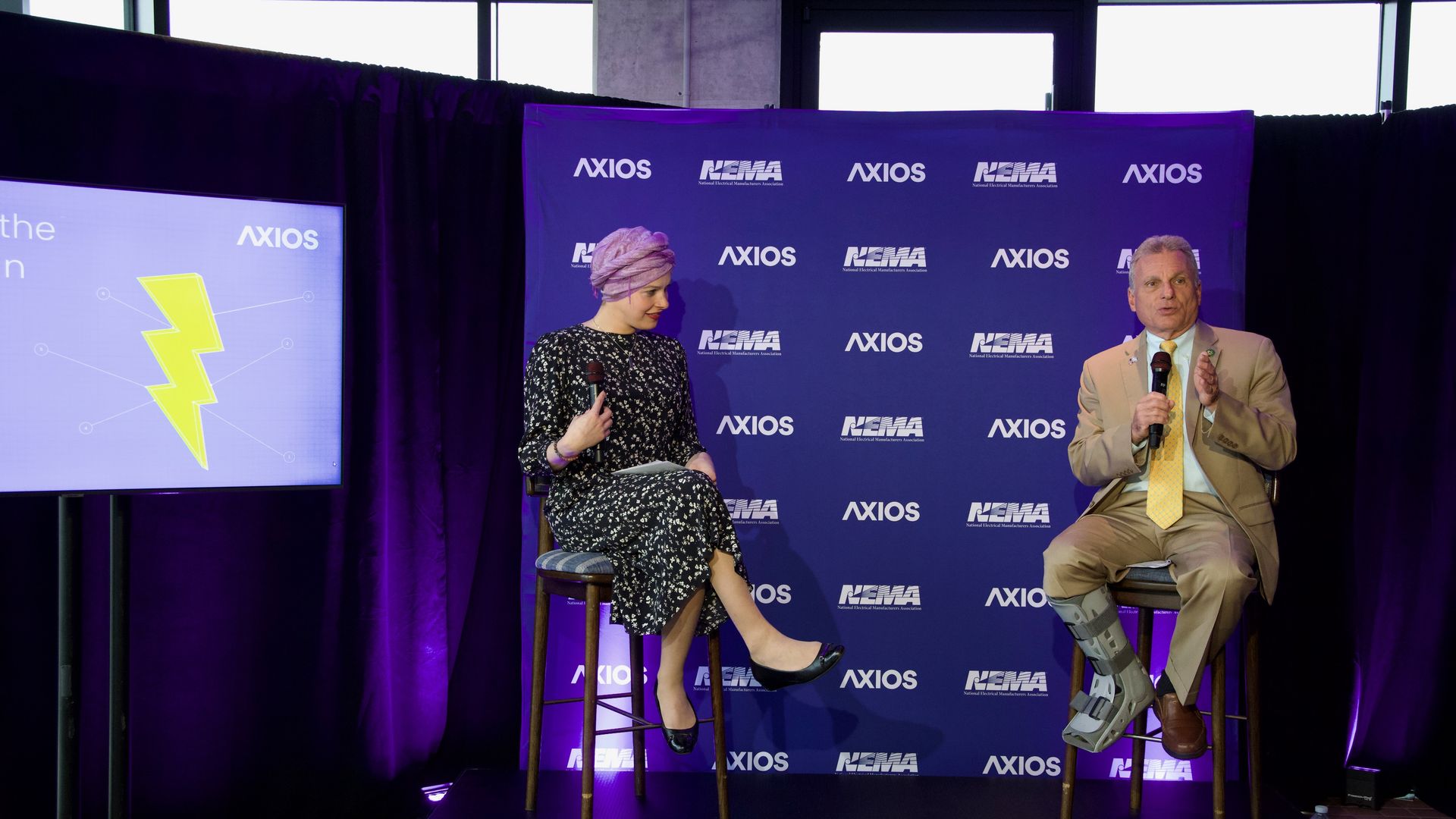 Congressman Buddy Carter talks to Axios Pro reporter Jael Holzman at an Axios event
