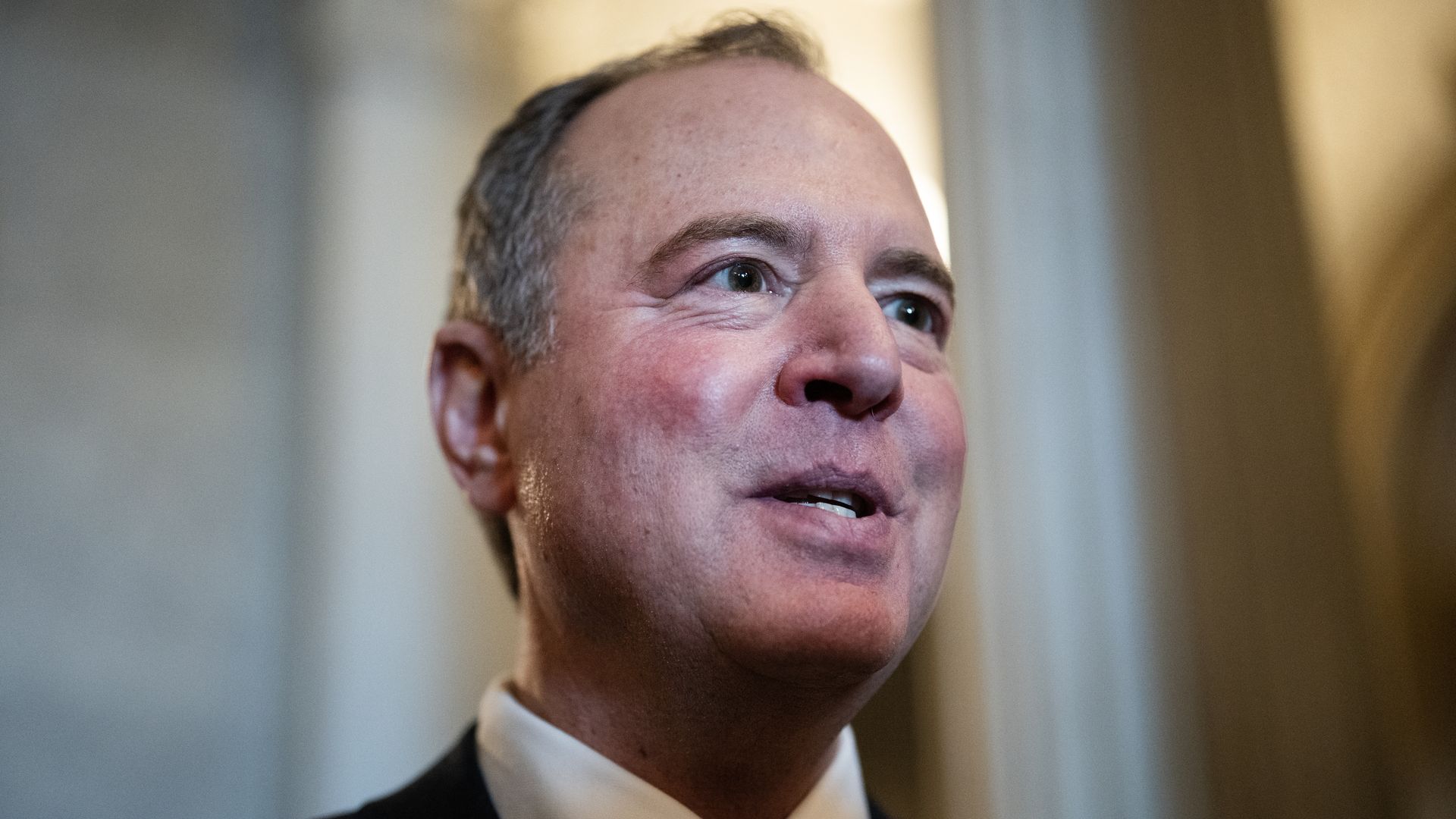  Sen. Adam Schiff, D-Calif., is seen after the Democratic senate luncheon in the U.S. Capitol on Tuesday, January 21, 2025.