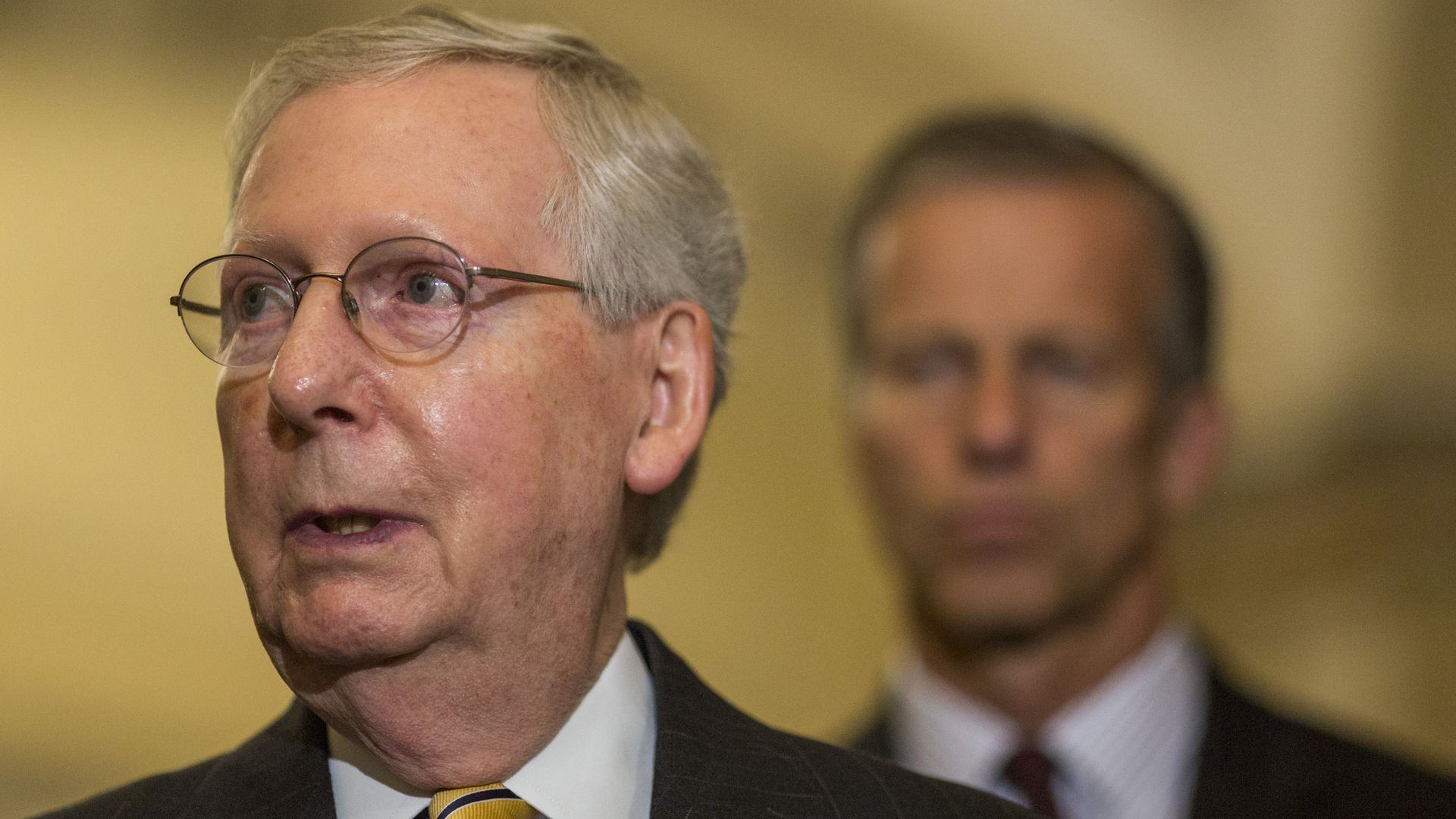 A closeup of Mitch McConnell