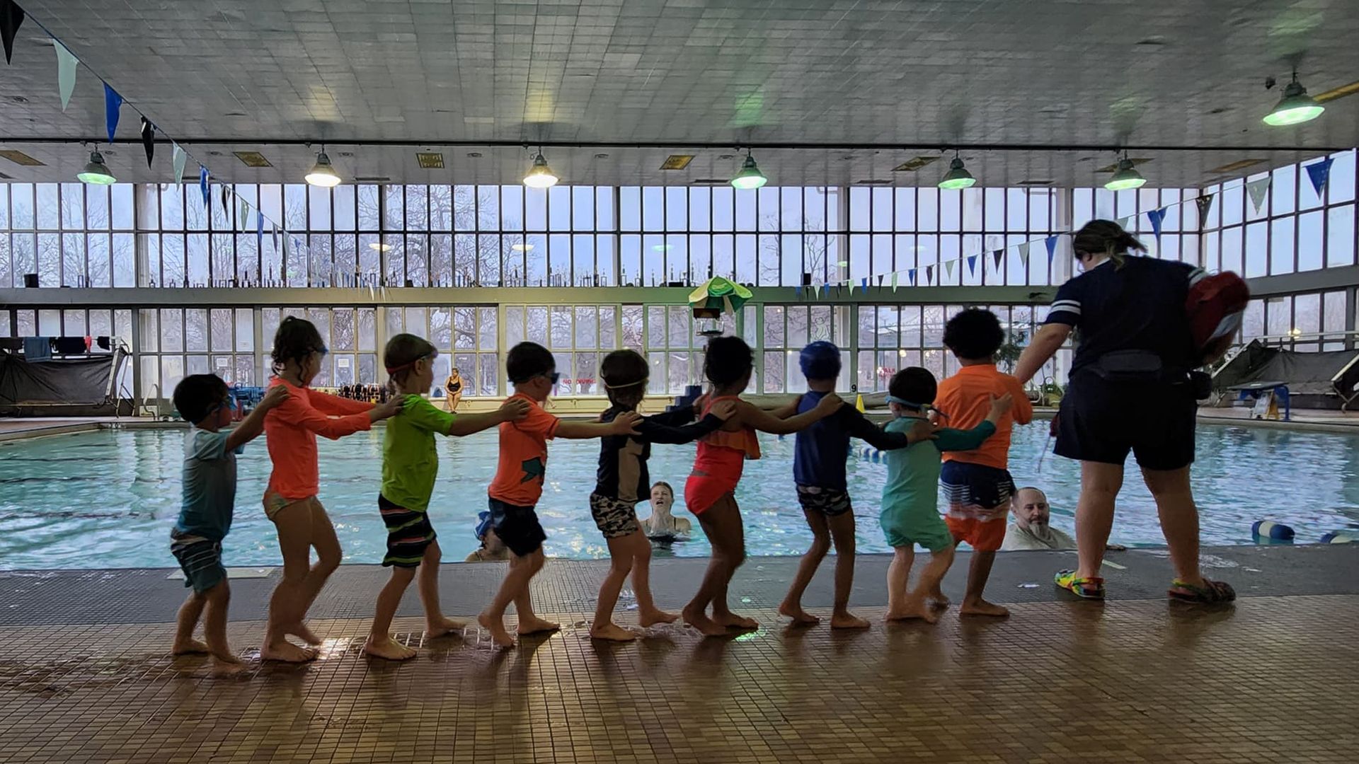 Kids at a pool