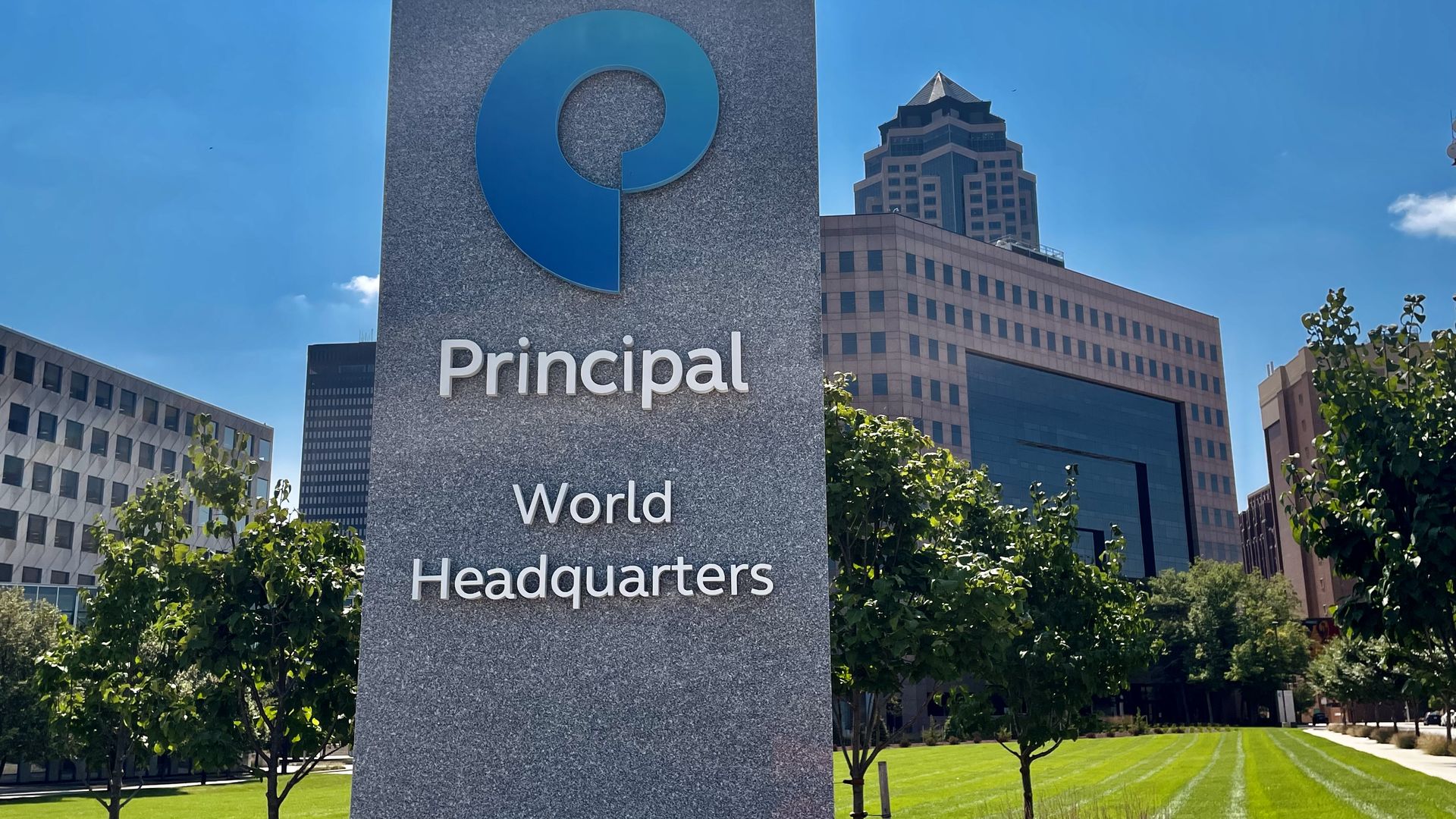 A photo of Principal's world headquarters sign.