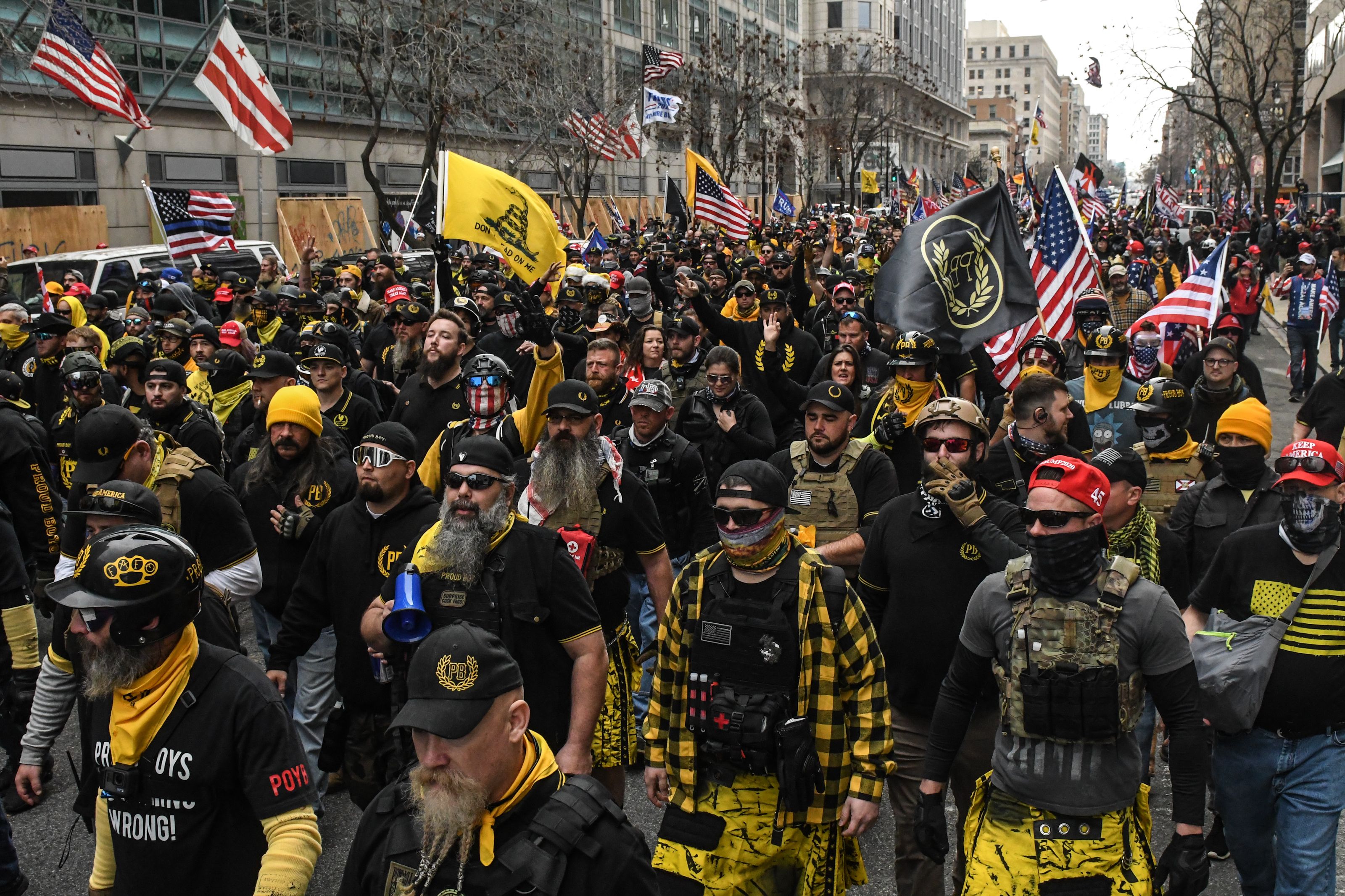 Members of the far-right Proud Boys march in D.C. 