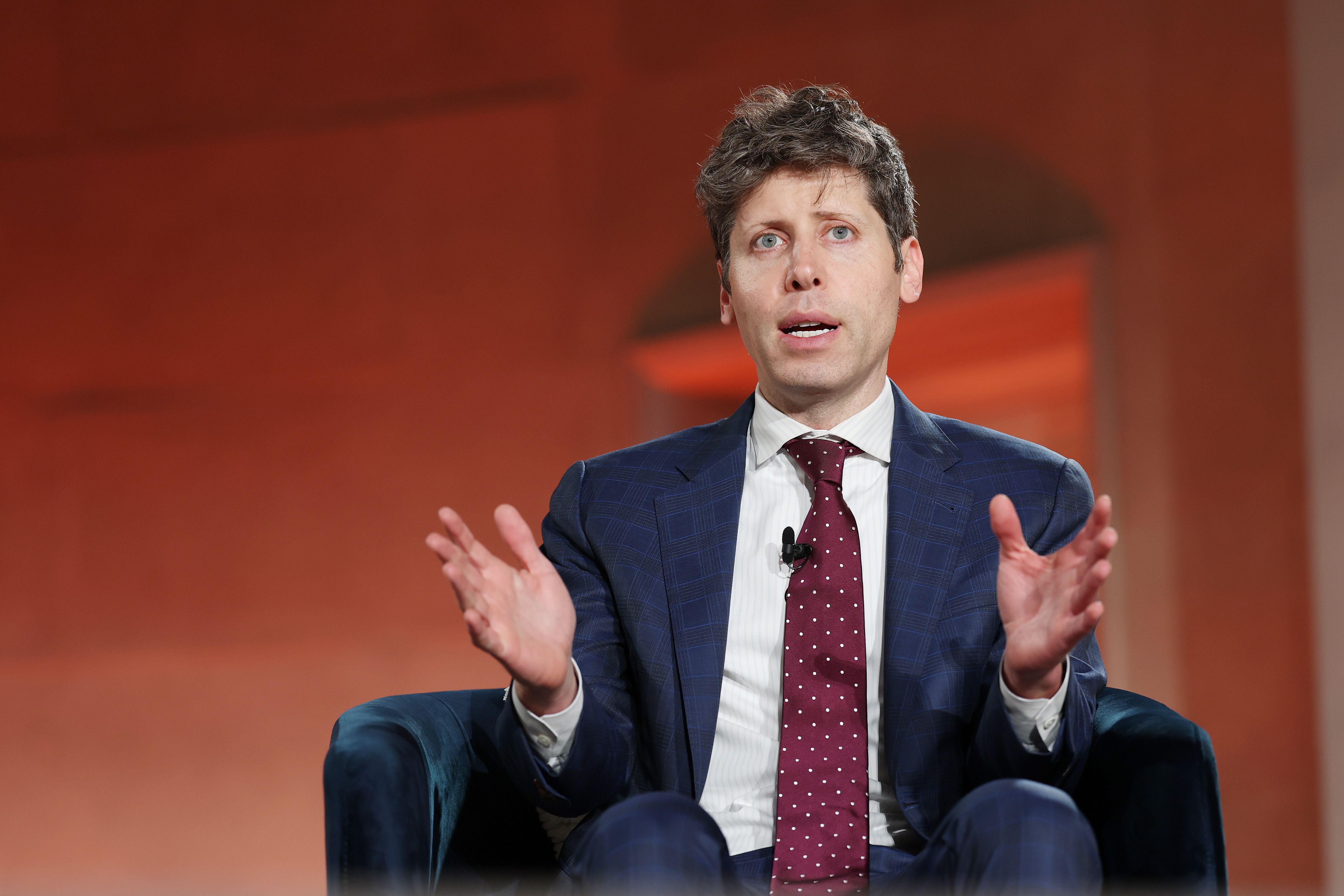 OpenAI CEO Sam Altman speaks during the BlackRock Infrastructure Summit on March 11, 2026 in Washington, DC. The global investment management company held the summit consisting of leaders from government, business, and labor to address expanding U.S. infrastructure. (Photo by Anna Moneymaker/Getty