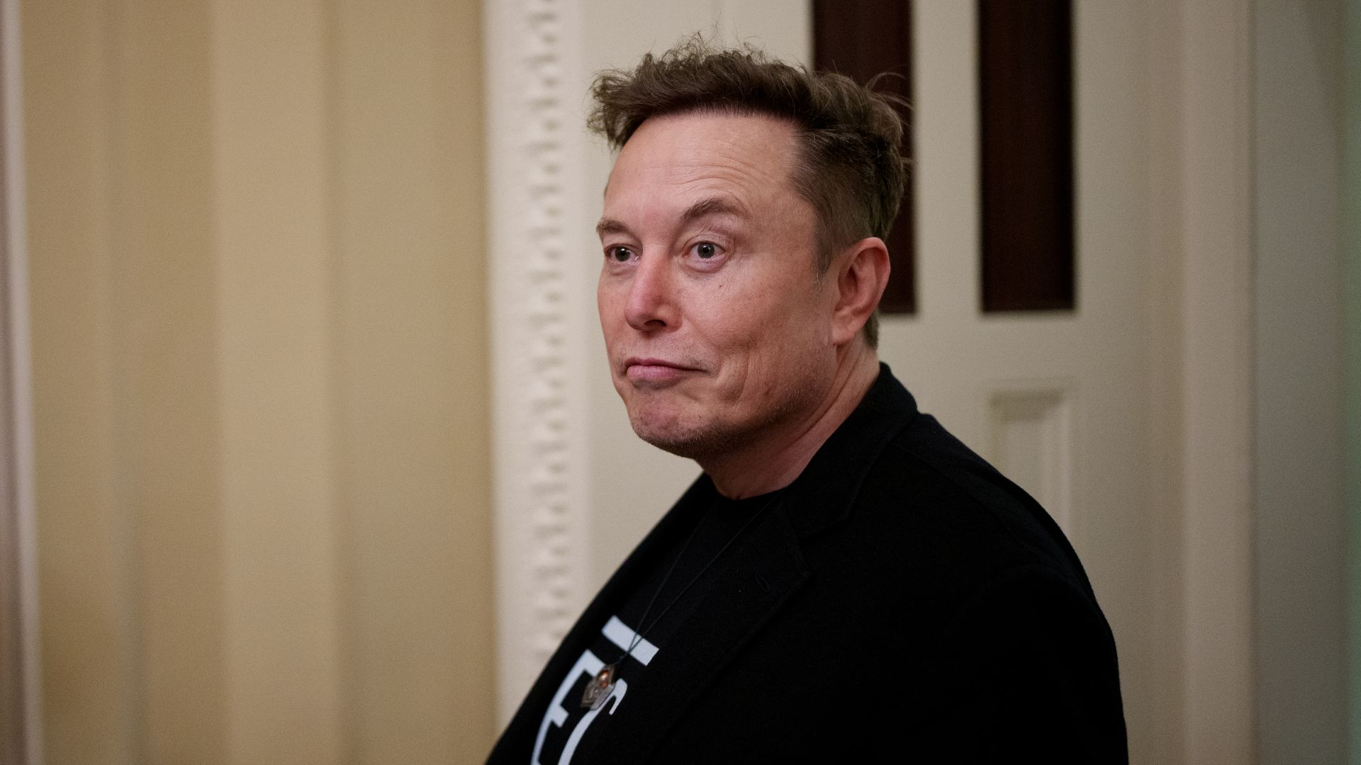 Elon Musk departs the U.S. Capitol Building on March 5, 2025 in Washington, DC. Musk was meeting with Republican senators at a closed door lunch. (Photo by Andrew Harnik/Getty Images)