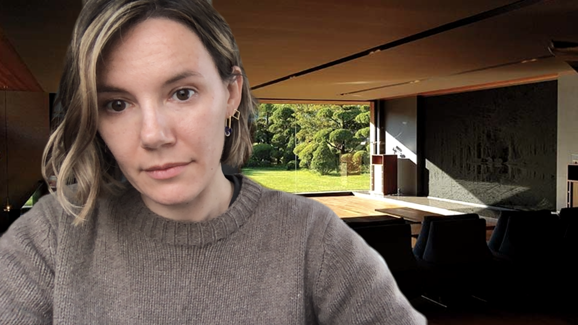 The "Parasite" house as Zoom background