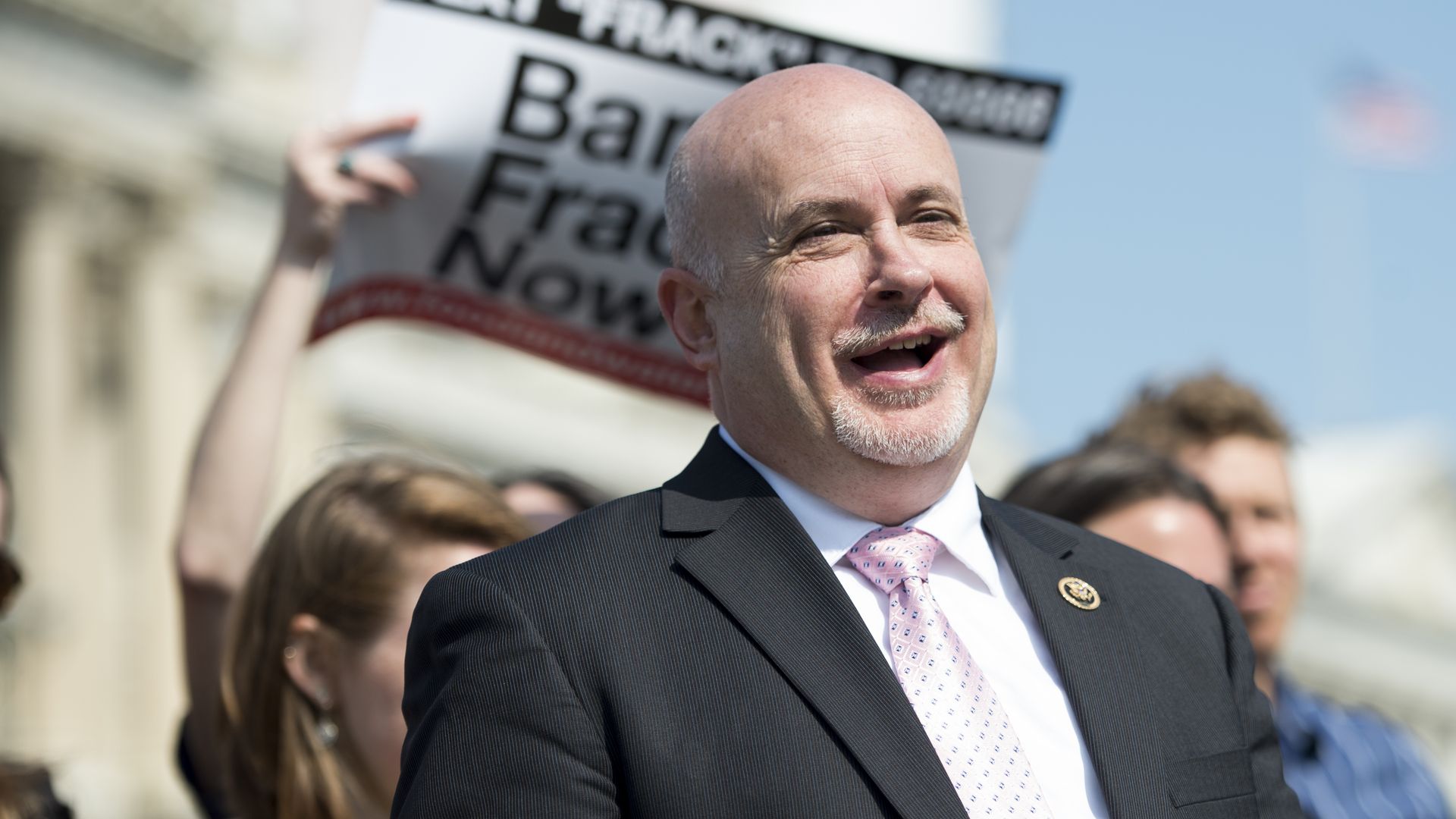 Rep. Mark Pocan is seen speaking outside the U.S. Capitol.