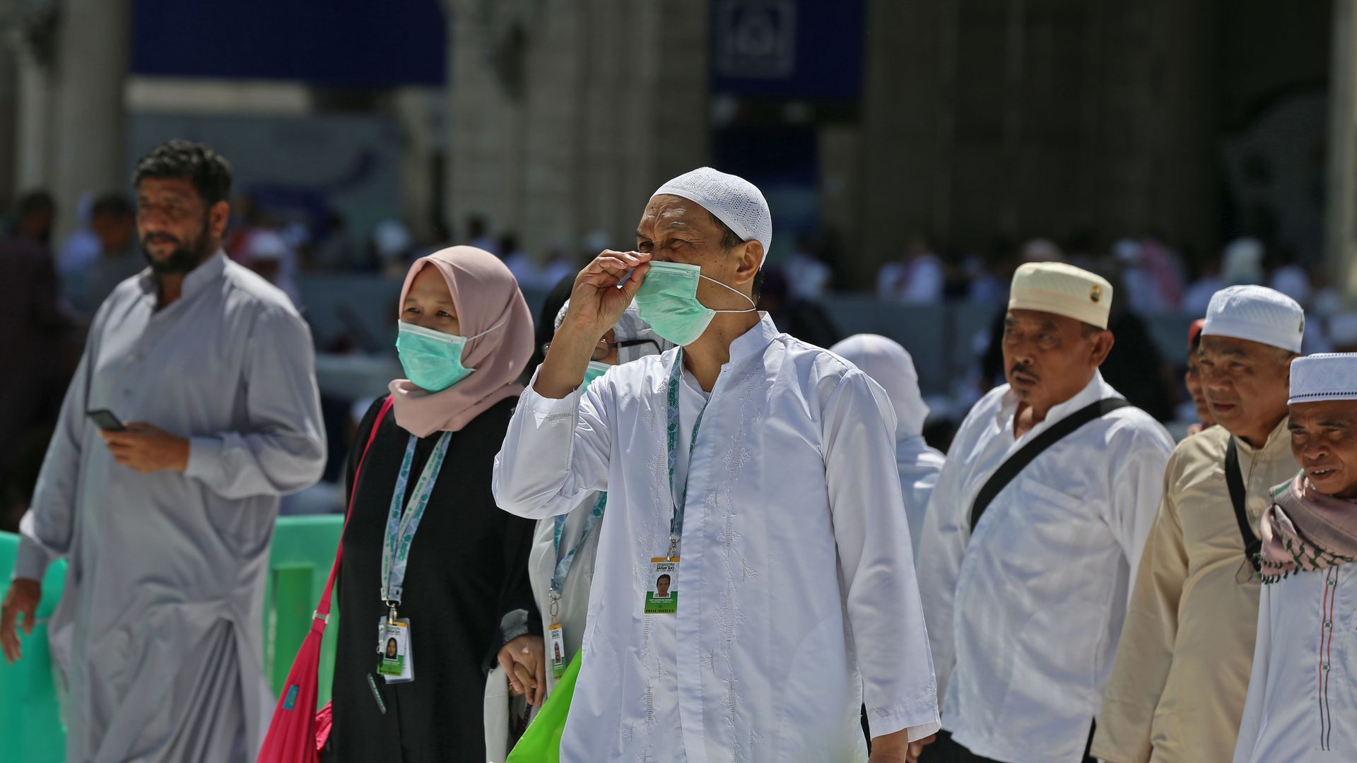 people in face masks