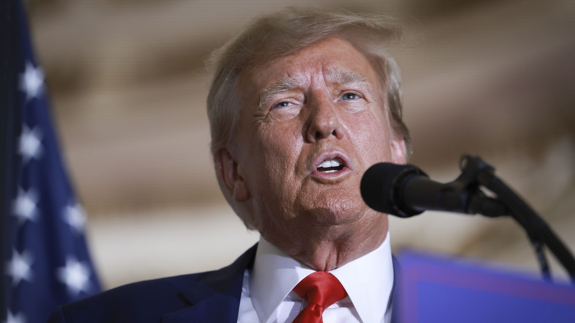 Former U.S. President Donald Trump speaks during an event at the Mar-a-Lago Club April 4.
