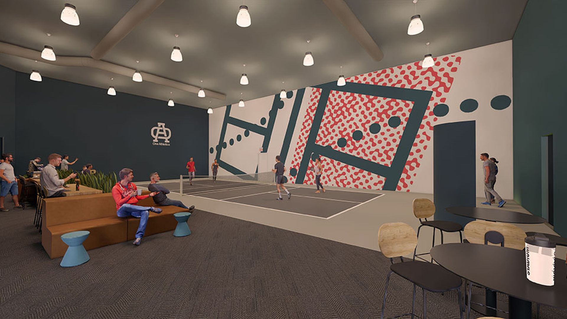 One Athletics pickleball courts.