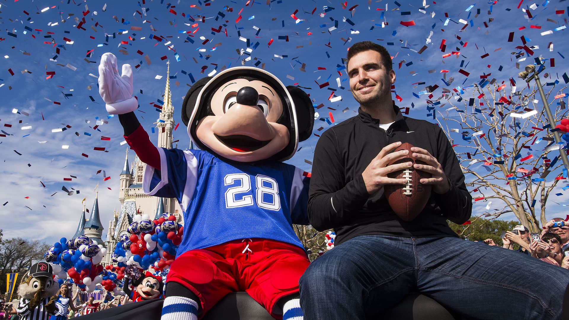 Joe Flacco and Mickey Mouse