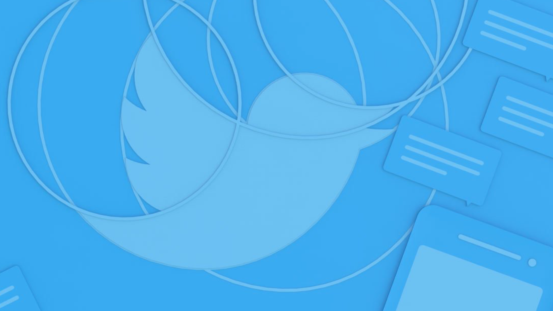 A Twitter logo with smartphone icons