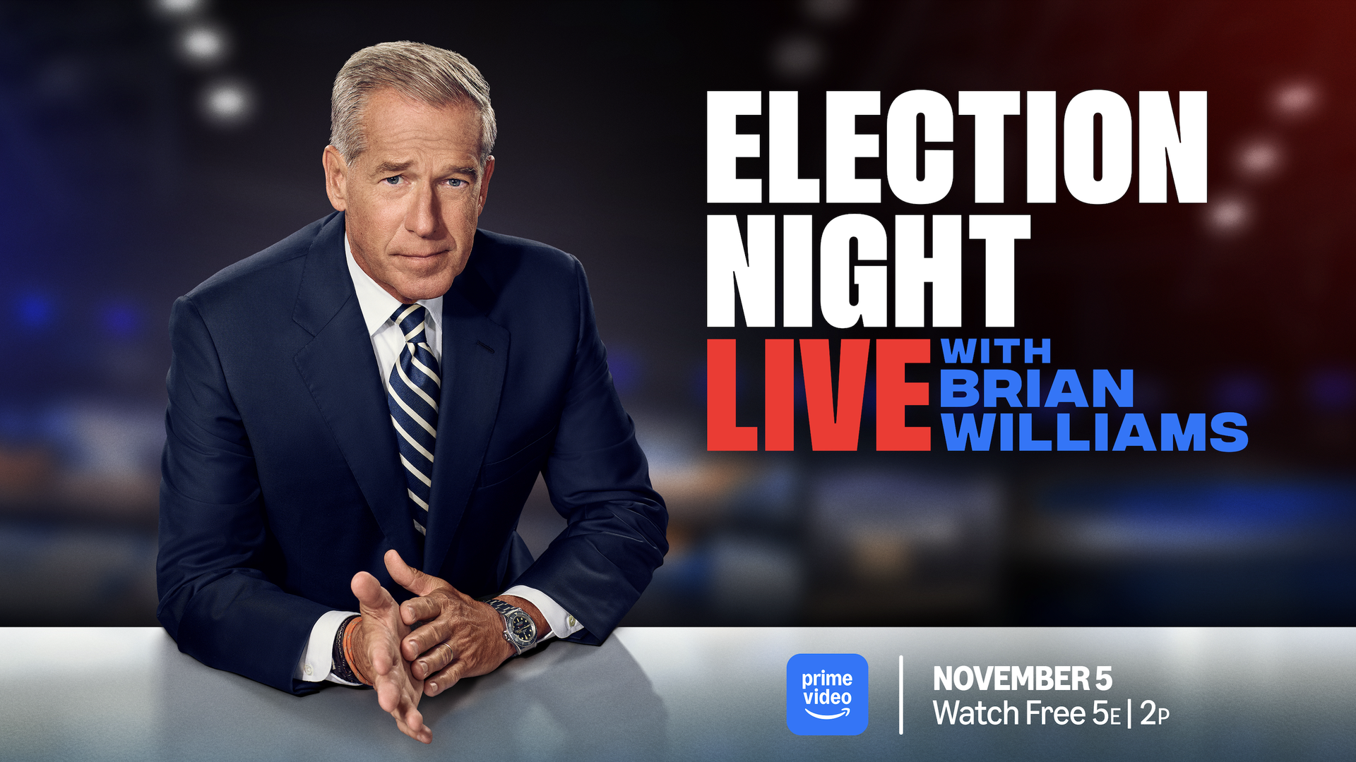 Amazon will stream election night coverage hosted by Brian Williams