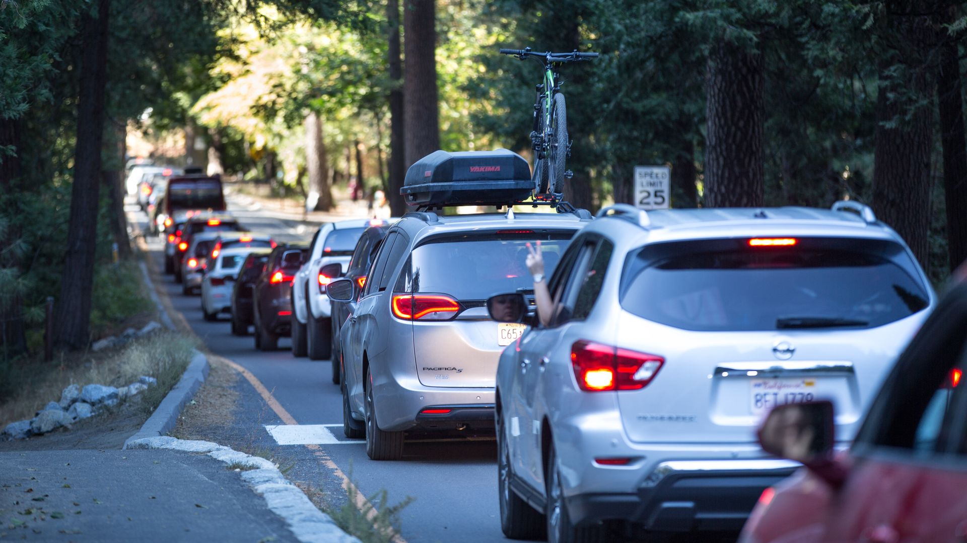 Bumper to bumper traffic.