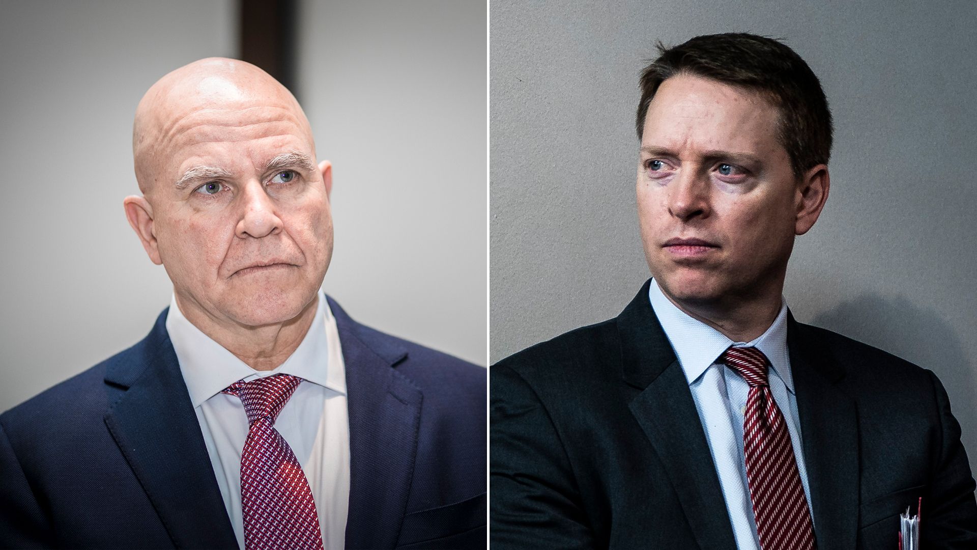 Former Trump officials H.R. McMaster and Matthew Pottinger are seen in a side-by-side photo array.
