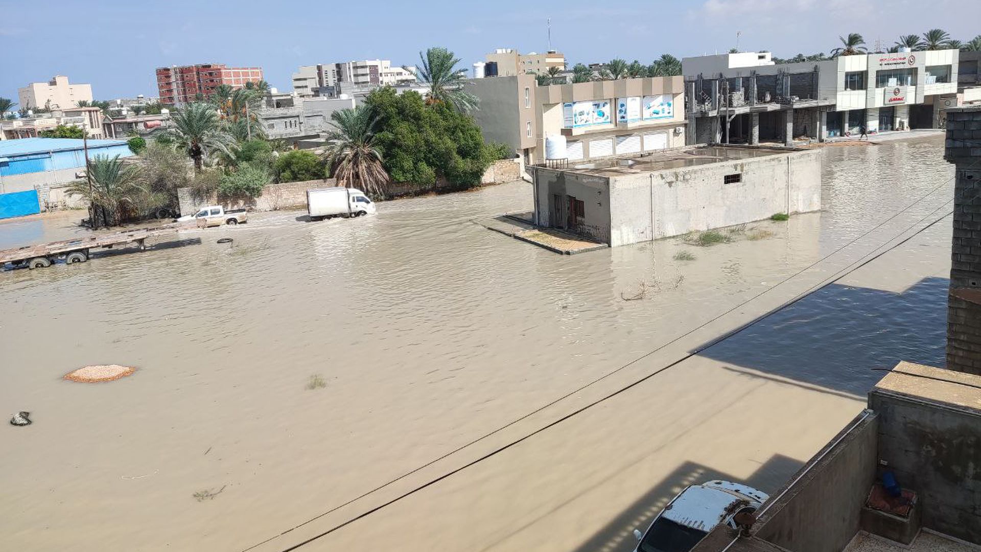 Extensive flooding in the city of Misrata, Libya, on Sept. 10. 